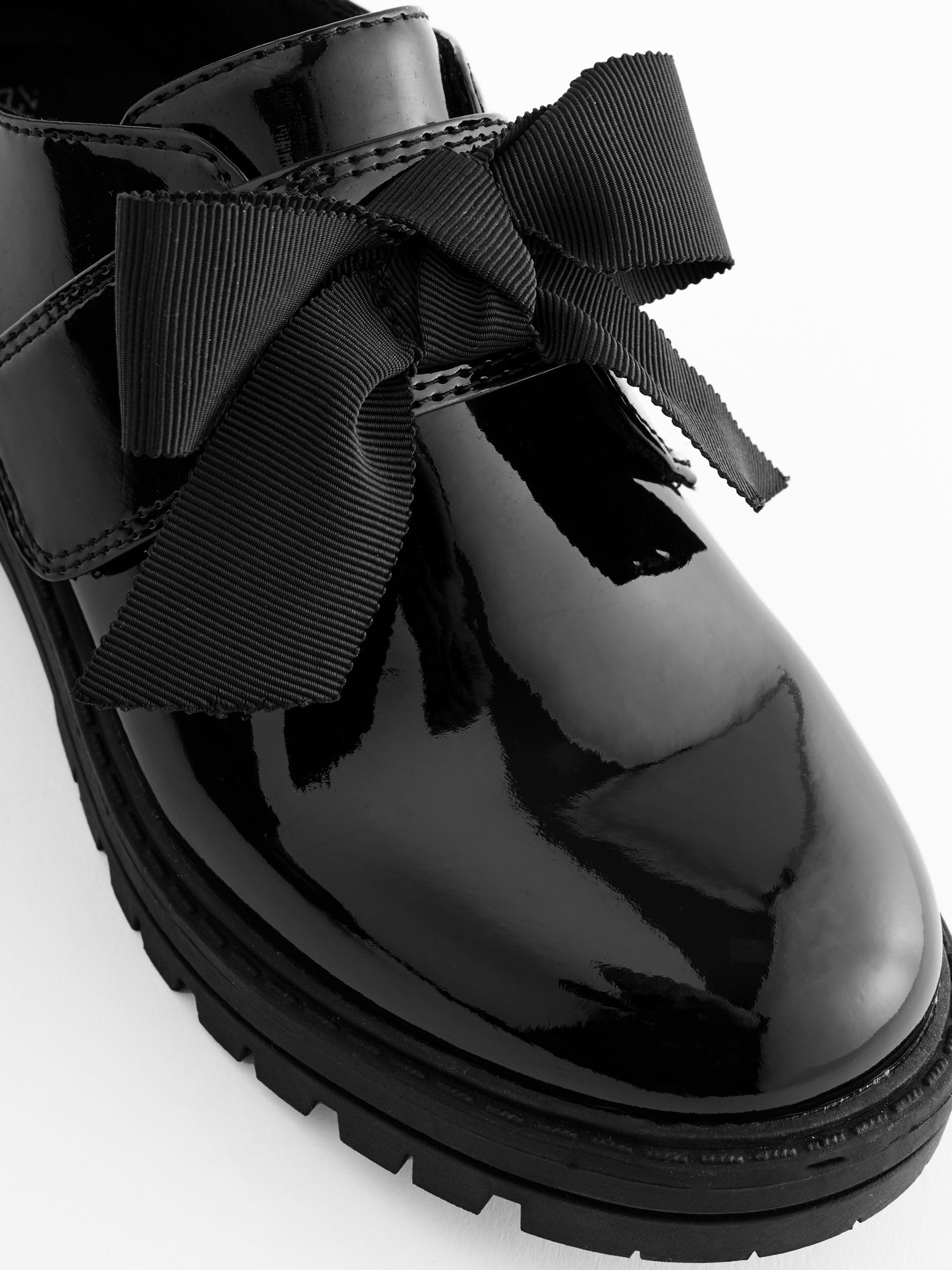 NEXT Fille Chaussures d'école à Semelle épaisse avec Bride et nœud