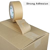 Vista 6 de BOMEI PACK Cinta de embalaje de papel reforzado de 2 pulgadas, cinta de envío de papel kraft autoadhesiva biodegradable, para embalaje resistente