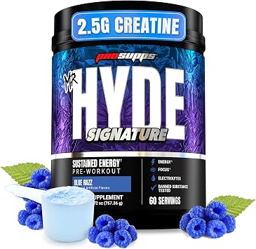 ProSupps Mr. Hyde Signature V2, Pre Workout Powder with Creatine, Beta Alanine & Caffeine - Performance, Energy & Hydration - Clean Fitness & Gym Supplements for Men & Women Blue Razz, 60 Servings