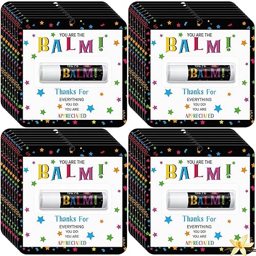 Miniatura 9 de 30 bálsamos labiales de agradecimiento a los empleados, sabor a vainilla, regalos a granel, recuerdos de fiesta, cuidado hidratante