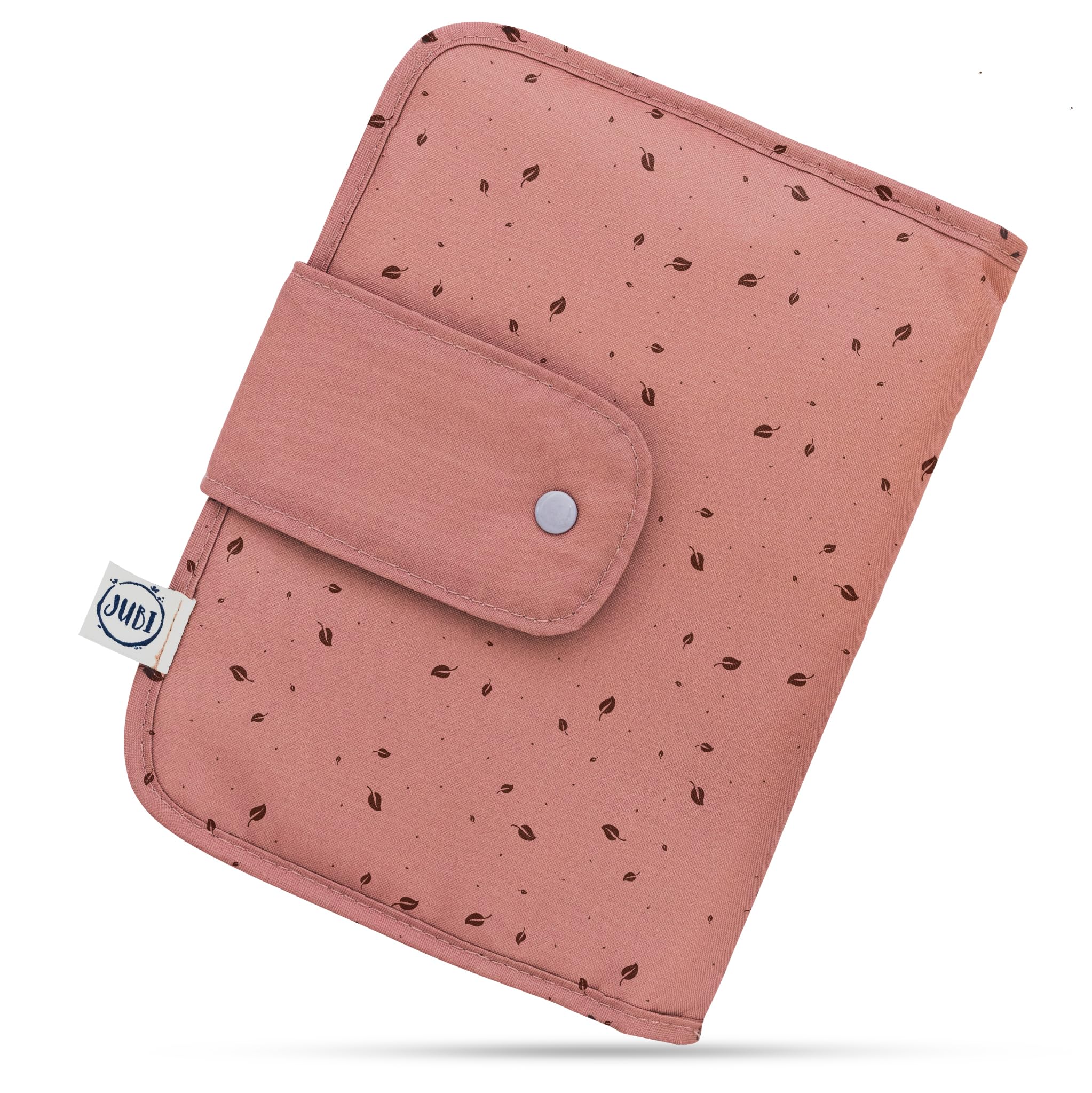 Jubi® Baby Windeltasche mit Wickelunterlage für unterwegs mit extra viel Platz - Kleine Wickeltasche - Braun Herbst (Klettverschluss)