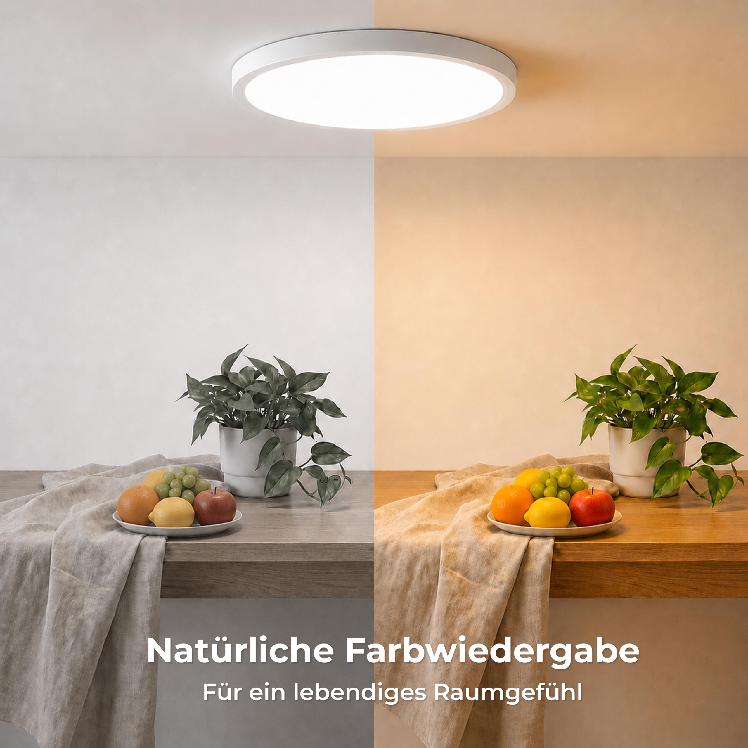 LQWELL® LED Plafoniera, IP44 Impermeabile Lampada da Bagno Rotonda Piatta 36W 4000K 3960LM Moderna Lampada Semplice Sottile per Soggiorno Camera da Letto Cucina Seminterrato Ufficio, 400 * 18mm