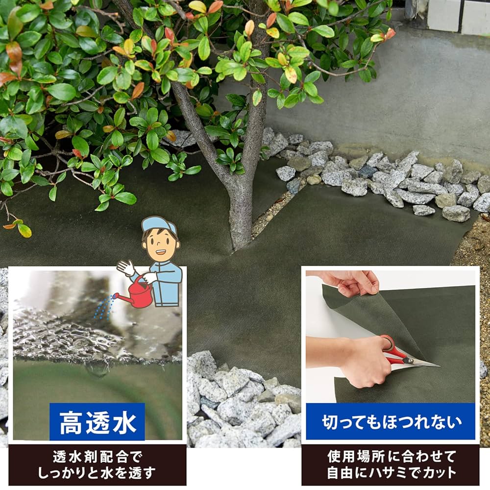 【新品】本格ポリエステル不織布 防草シート(グリーン)　巾1m×20m 新品】本格ポリエステル不織布 防草シート(グリーン) 巾1m×20m