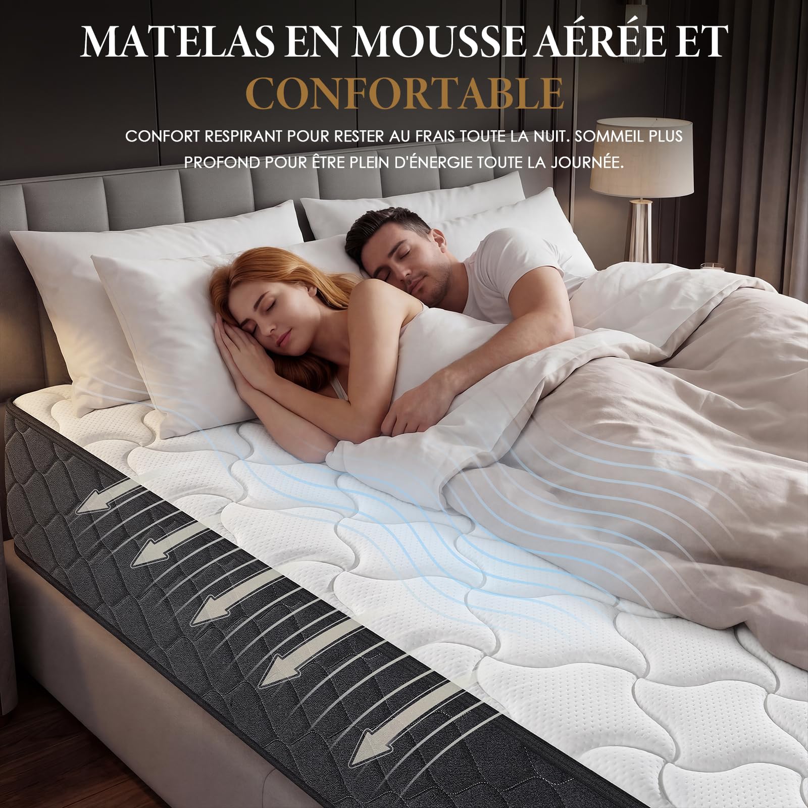 Stanew Matelas 90x190 | Épaisseur 22cm | Matelas en Mousse à Mémoire de Forme | Fermeté Moyenne & Soutien Parfait | Respirant | Anti-acariens | Matela 1 Personne | CertiPUR-US et Oeko-TEX