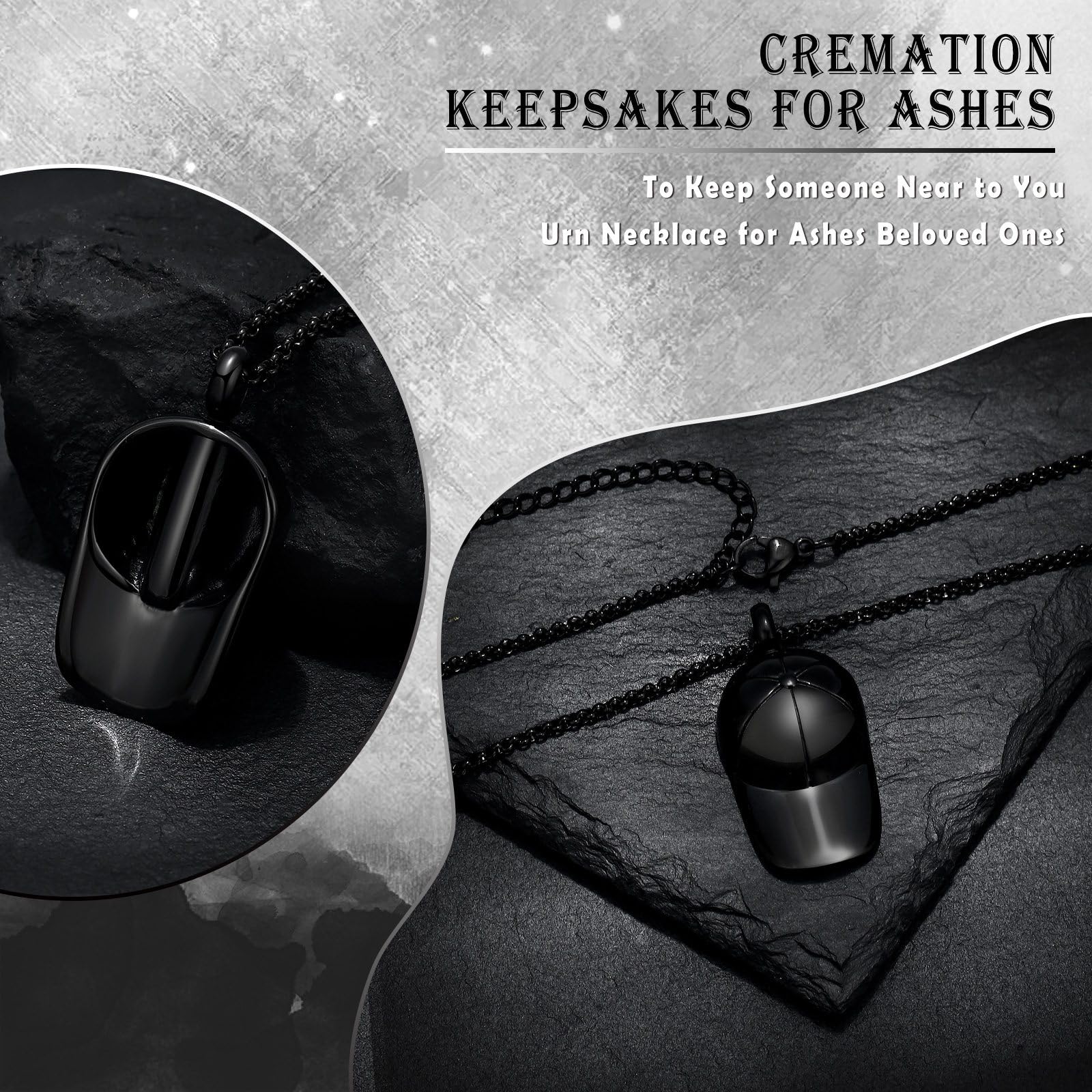 QGJNSGC Hat Cremation Jewellry Baseball Cap Urn Necklace for Ashes for Human Ashes Memorial Urn Necklaces Keepsake Holder - Image 4