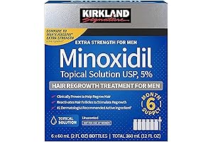 Kirkland Signature Minoxidil 5% Topical Hair Regrowth Solution for Men, 6-Month Supply...