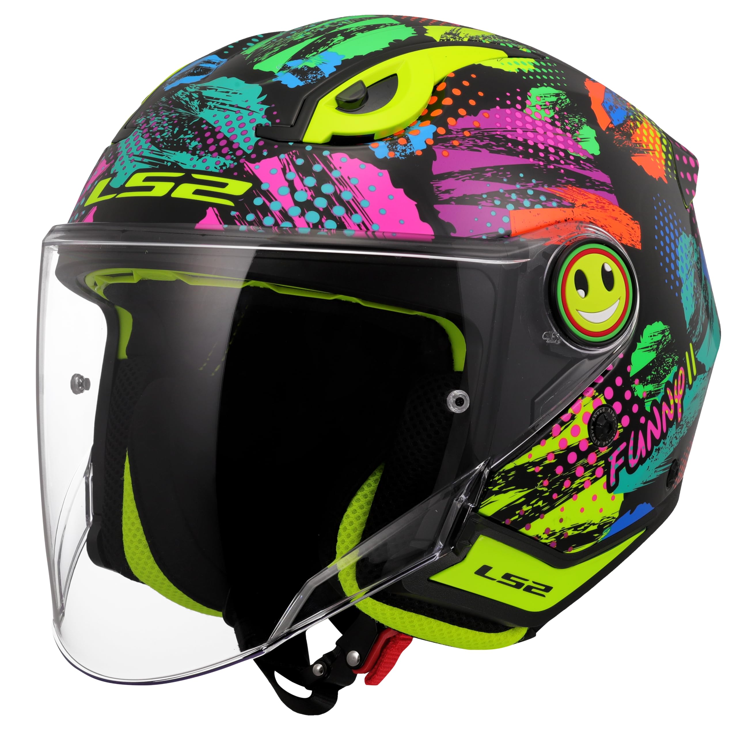 LS2, Casque Moto Jet Enfant Funny II Joy Gloss Black, S