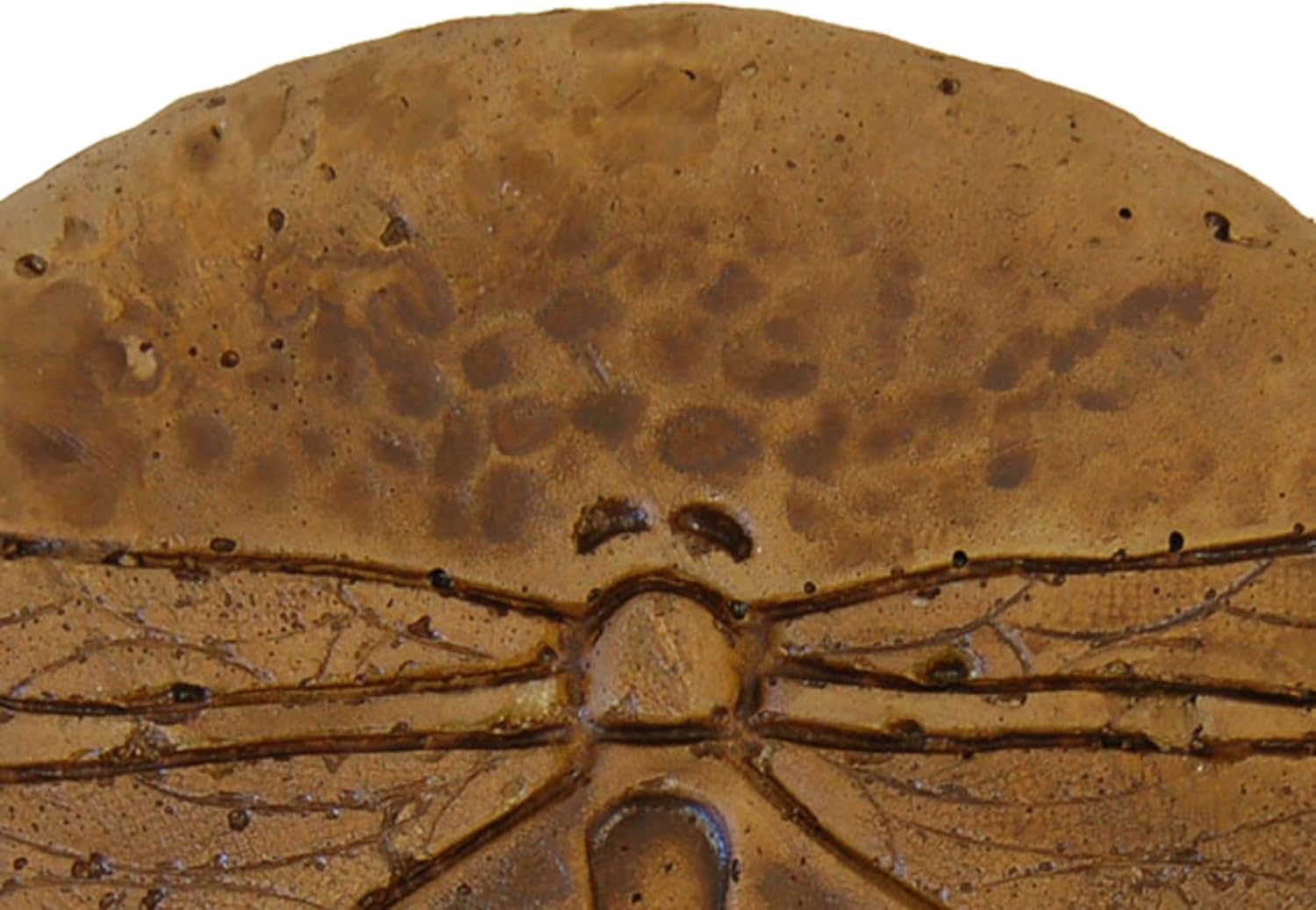 BestNest Athens Round Dragonfly Stepping Stones, Autumn Wheat, Pack of 2, Concrete Garden Discs with Raised Dragonfly Design, Durable Brown Hues, Flat Base for Easy Placement, Outdoor Pathway Decor