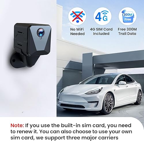 Miniatura 2 de Cámara de seguridad sin WiFi, cámara de seguridad celular de 2 K, cámara de seguridad para automóvil con tarjeta SIM, inalámbrica, compacta, vista