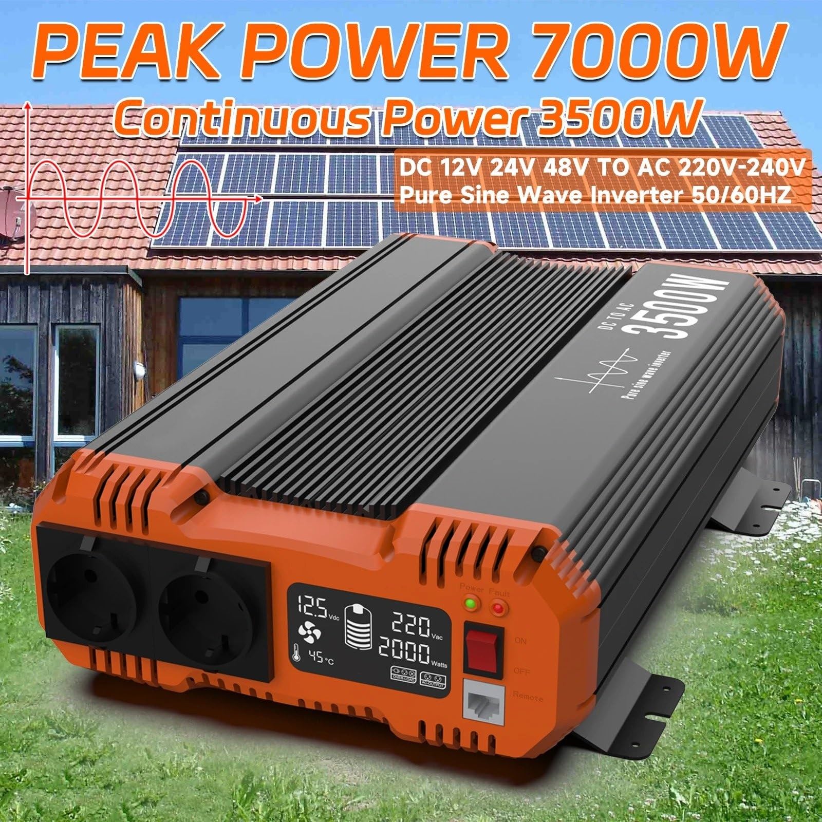 Inverter Onda Pura Inverter A Onda Sinusoidale Pura Da 1500 W 12 V 24 48 A 220 230 LCD Per Casa Campeggio E Camper Potenza Continua 3000 Convertitore(48V,2500W MAX)