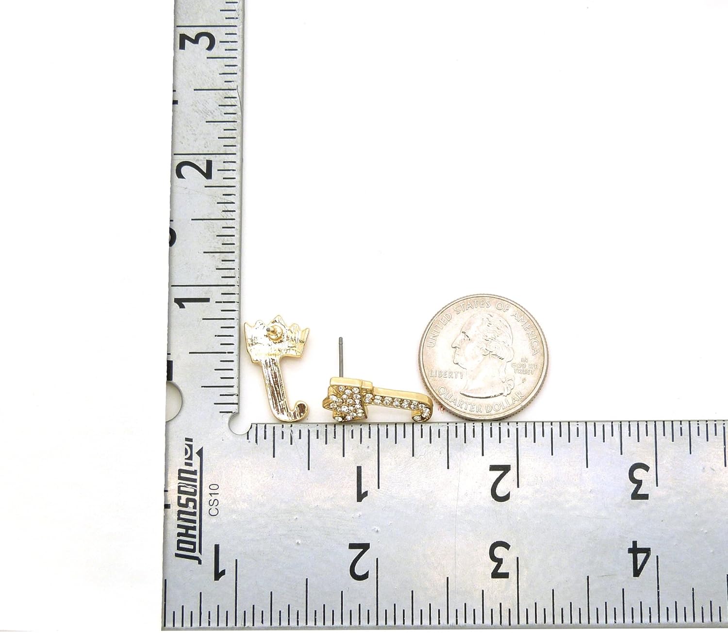 Fashion 21 Unisex Small Size Pave Initial Alphabet Letter Pendant 24" Box Chain Necklace & Earring Set (J Set/Gold)