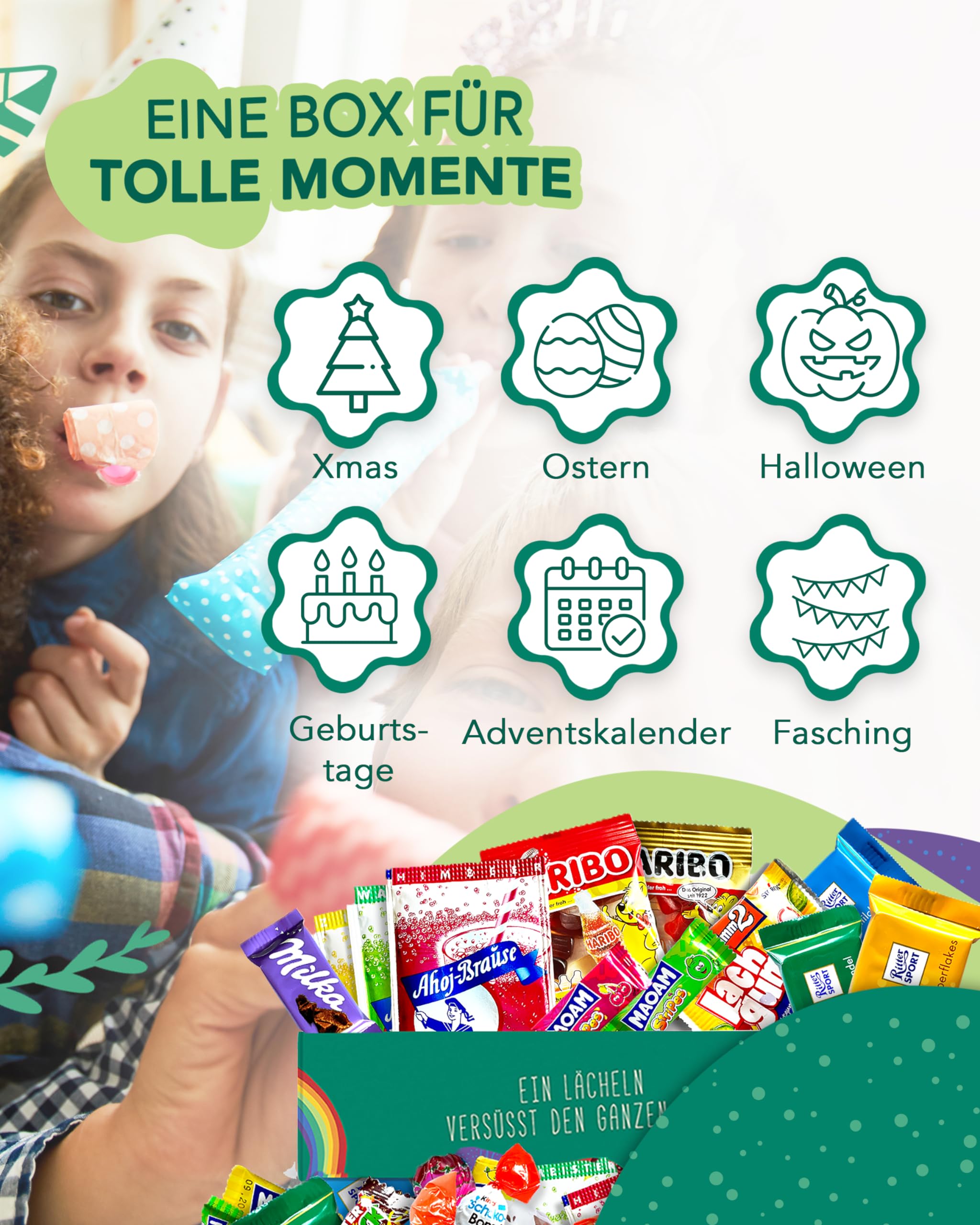 Süßigkeiten Box 150 Stück Gute Laune Box Geschenk Idee Candy Bar XXL Naschbox