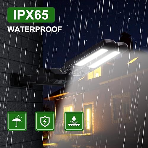 Miniatura 6 de Luces solares para exteriores, luces con sensor de movimiento inalámbricas 2 cabezales ajustables de 180 ajustables, 3 modos, luz de inundación LED