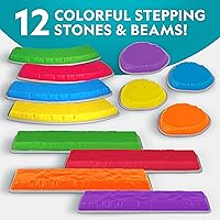Vista 2 de Juego de Piedras de Equilibrio y Vigas de Equilibrio de National Geographic para Niños – Juego de 12 Piezas para Niños de 3+ con Dados de Espuma