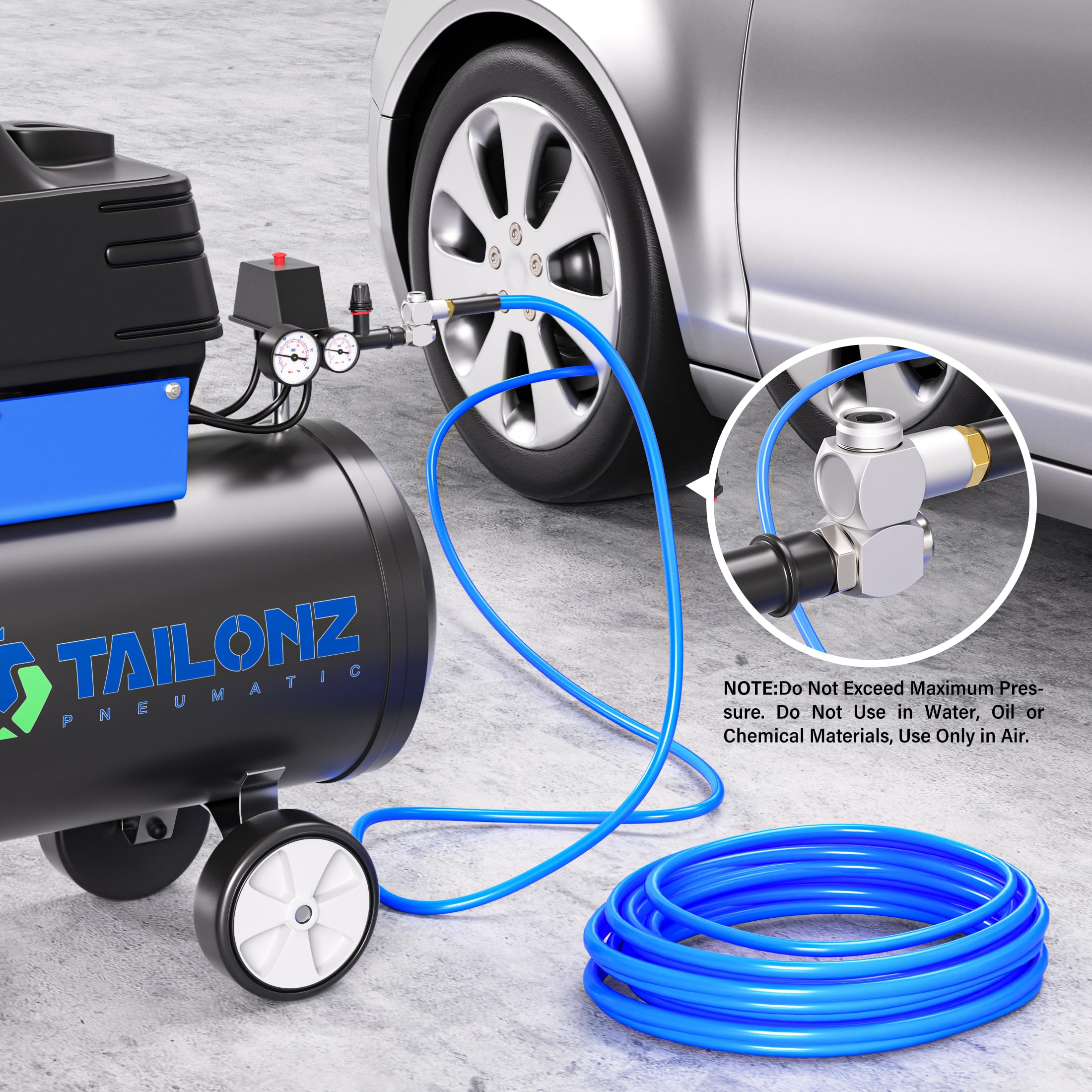 Garosa 4-Piece 1/4 Inch Air Tool Swivel Fittings - 360 Degree Rotating Pneumatic Connectors