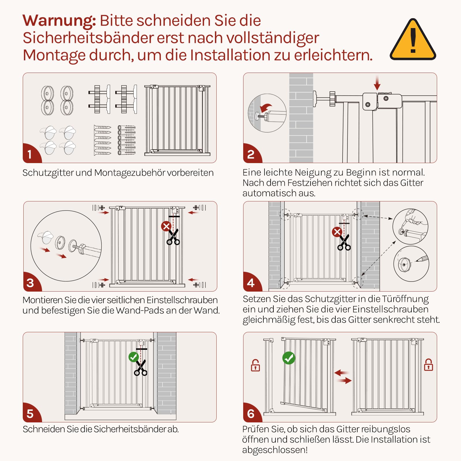 WOLTU Treppenschutzgitter 75–97 cm, Metall Türschutzgitter, Auto-Close, 90°-Stopp, beidseitig schwenkbar, Schwarz