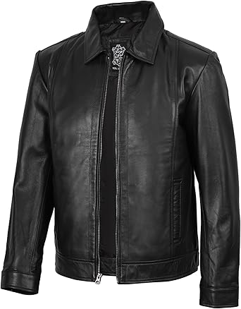 Decrum Mens Leather Jacket - Real Lambskin Classic Vintage Style Leather Jackets For Men