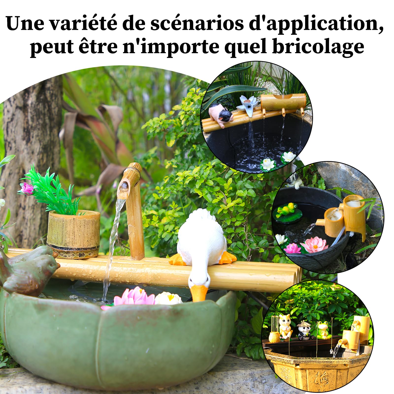 AISITIN Fontaine Solaire 3,5 W | Divers Effets de Pulvérisation, pour Bassin, Étang et Jardin, Câble de 3 m, Vert Foncé