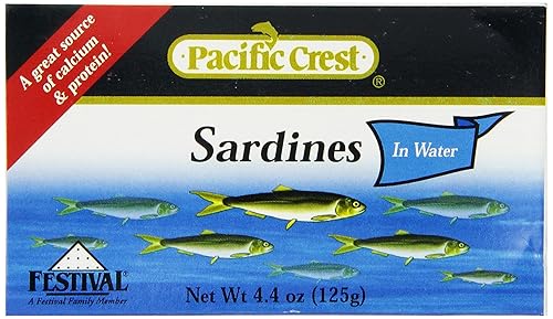 Pacific Crest Sardinas en agua, 4.4 onzas, (paquete de 50)
