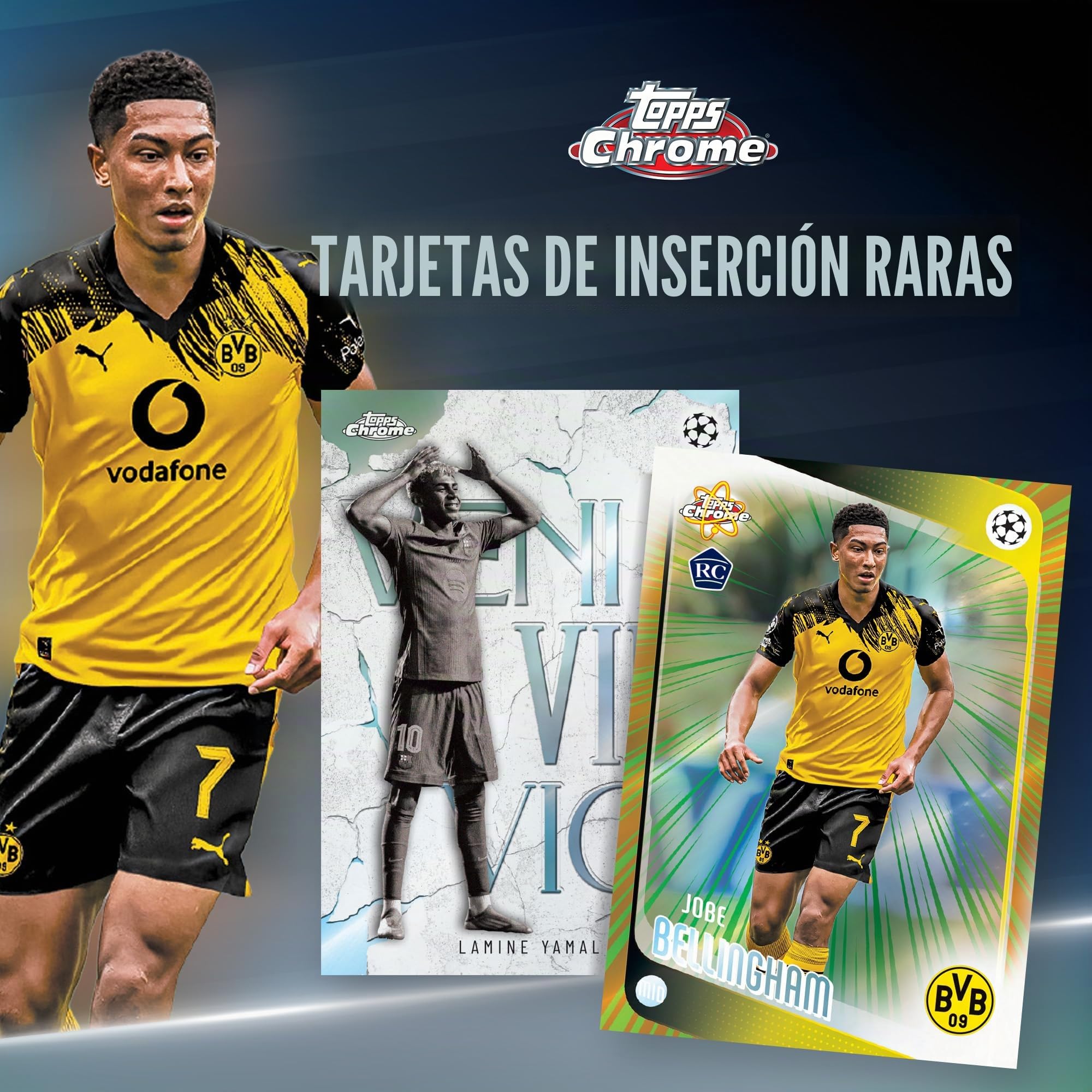 2025-26 Topps Chrome UEFA Club, competiciones de fútbol, sellado de fábrica, caja mega