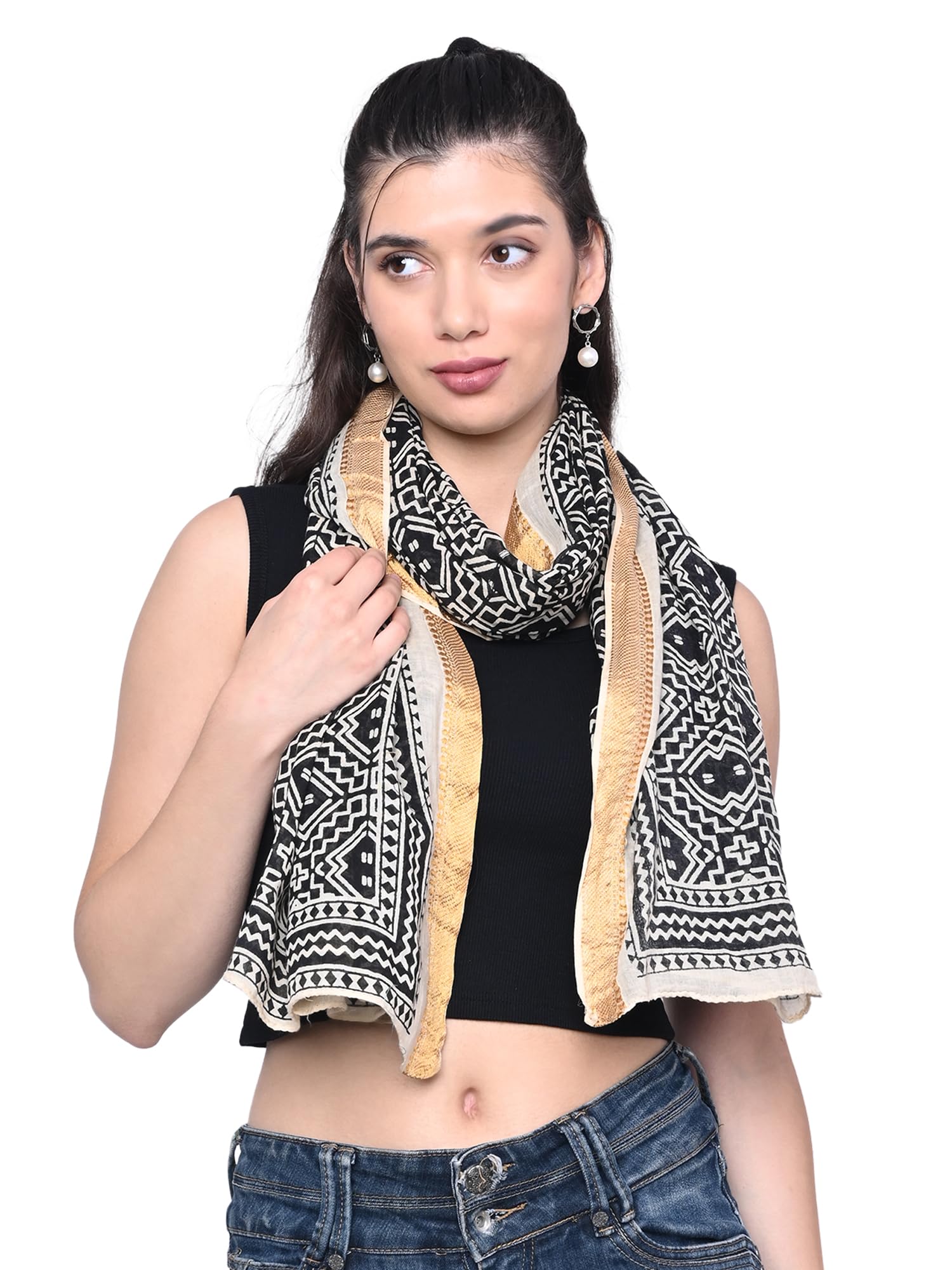 KE KANHA EXPORTS scarf for women stylish | Scarf For Women | face mask | Printed Fancy Tassle Full Face Cover | Head | Hair Face Protection | Sun Protection in summer & Winter | Lightweight