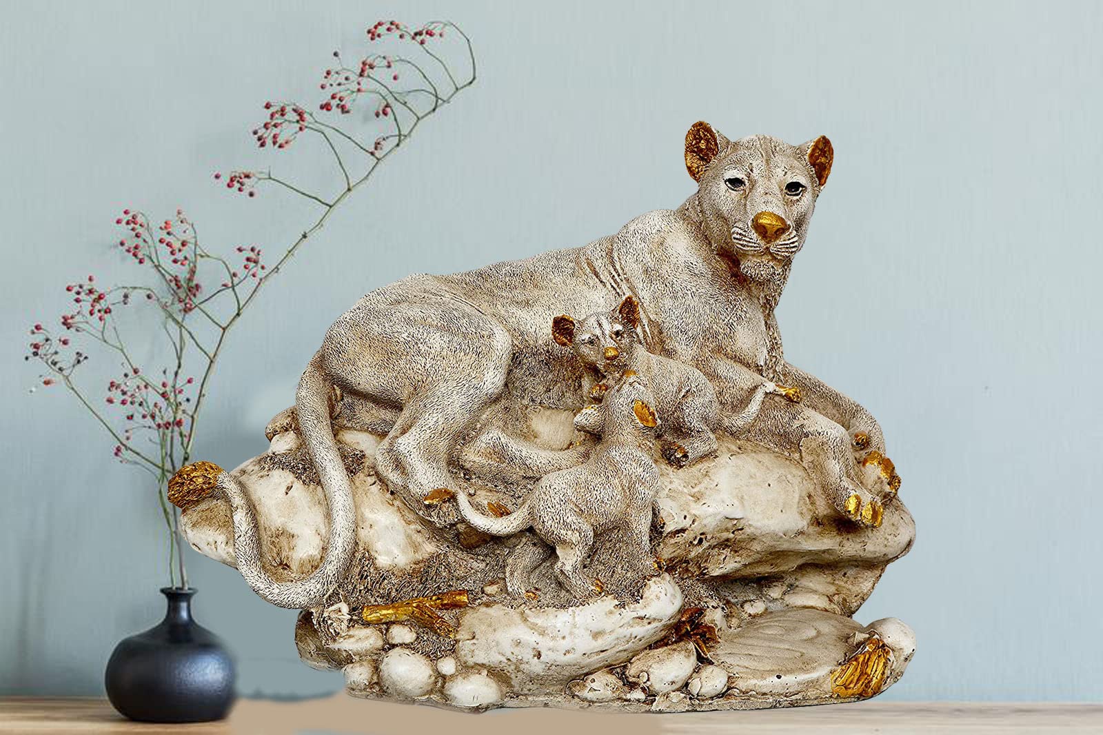 Buy SN Handicrafts Lion with Baby Lion Statue showpiece for Home Decor Showpiece Item & Office