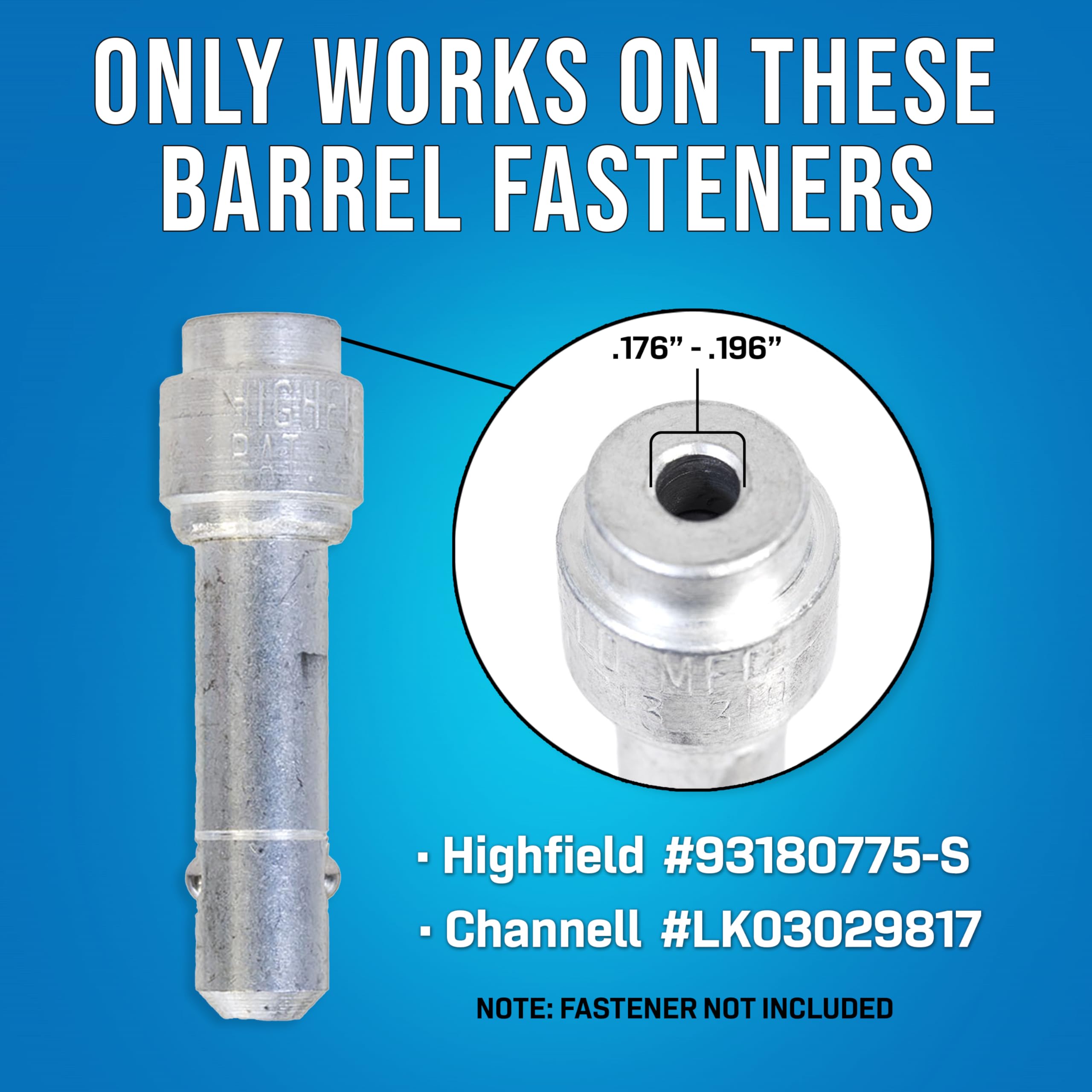 Jonard Tools TTB-6 A - Herramienta de émbolo de cierre de barril de acero para sujetadores de barril CATV con diámetro interior de 0.15 a 0.2 pulgadas