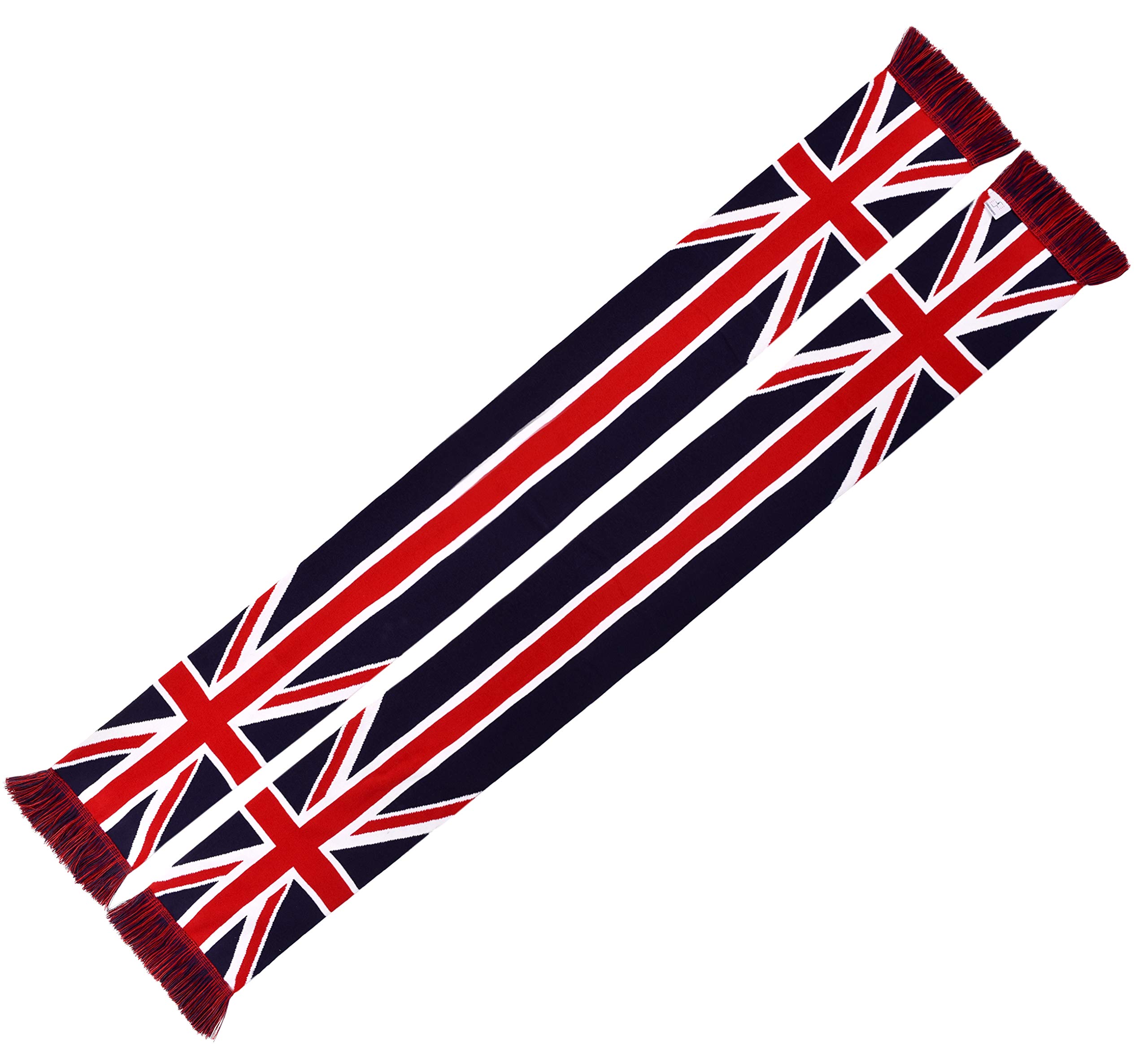 Euroscarves Union Jack Wielka Brytania flaga Wielkiej Brytanii HD dzianinowy szalik, Biały czerwony, fits all