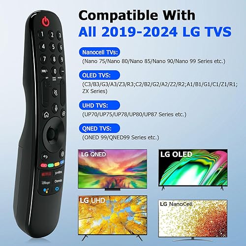 Miniatura 4 de Control remoto de voz de repuesto para LG Smart TV (2019-2024), compatible con Magic Remotes MR20GA, MR21GA, MR22GA, MR23GA, MR24GA, con funciones