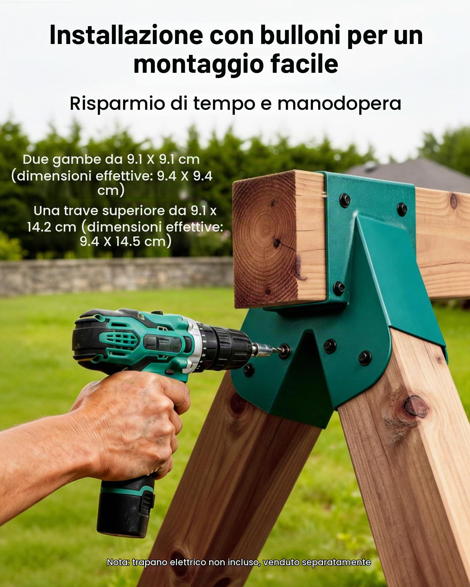 VEVOR Set di Staffe per Altalena, Set di Montaggio a Forma di A, con 2 Staffe ad A e 4 Ganci Resistenti, capacità di Carico di 567 kg per Pezzo, per Parco Giochi, Giardino e Attrezzature da Esterno