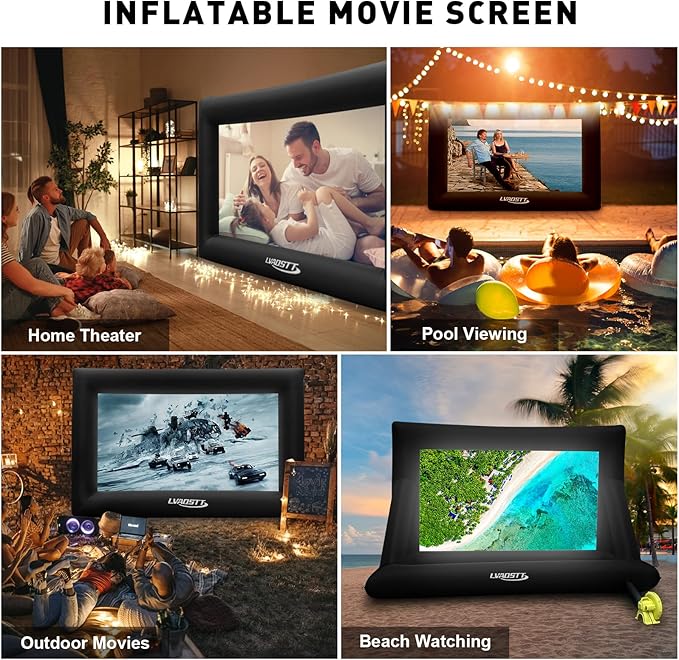 Pantalla Inflable para Proyector Exterior 16FT LVAOSTT miniatura 2