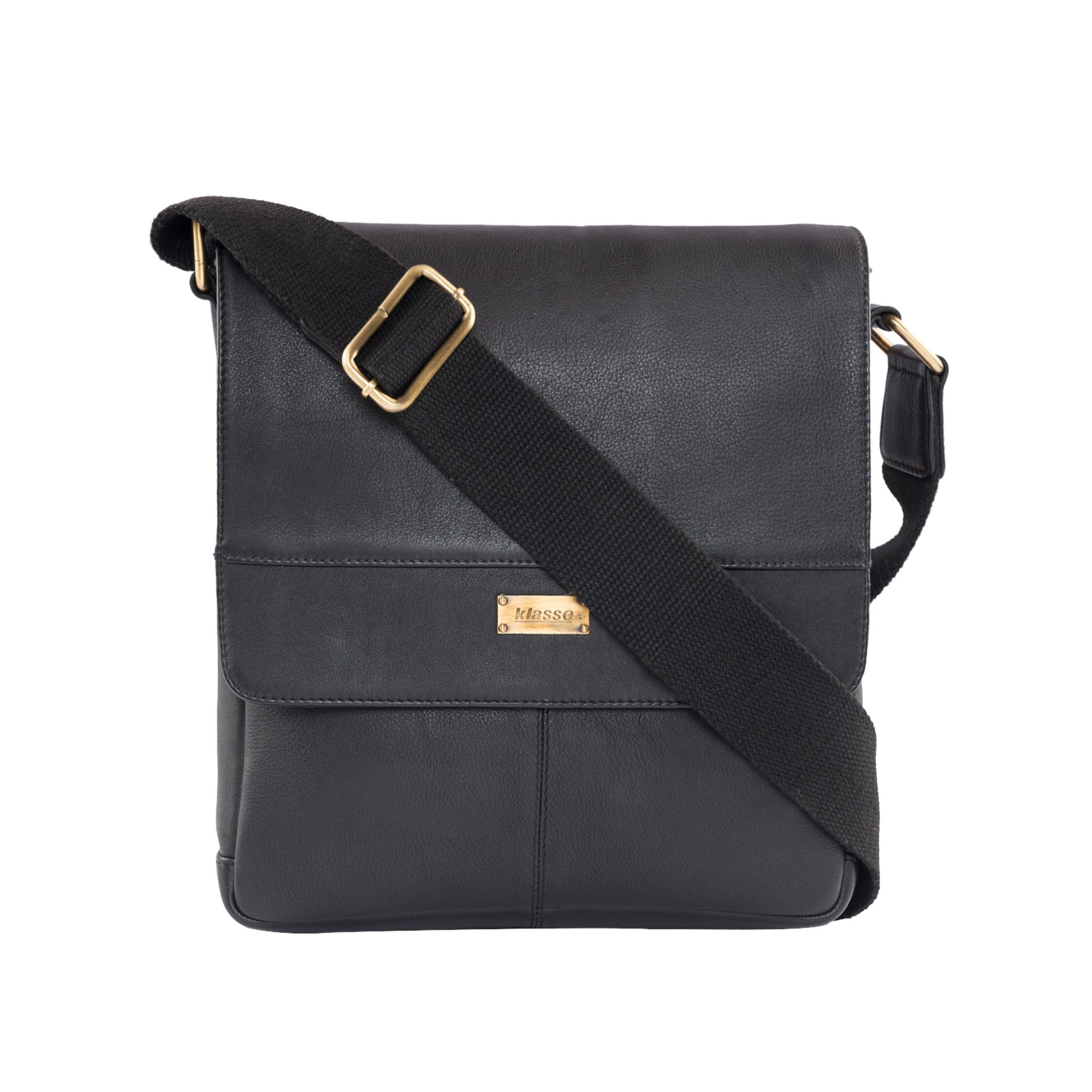 Klasse Full Grain Leather for Men & Women Laptop shoulder Messenger Bag for Laptop/MacBook 15.6,14, 13.6| Adjustable & Non detachable Shoulder strap with large Compartment| Office|Black (B07BHLS815) Amazon Price History, Amazon Price Tracker