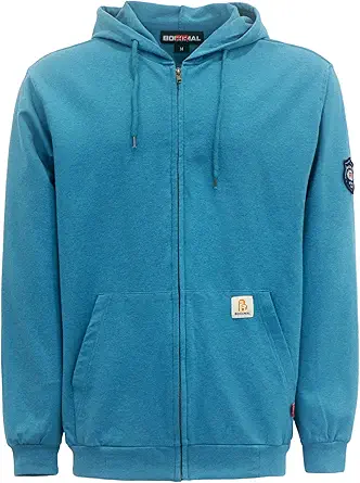 BOCOMAL FR Hoodies Zipper Front 10.5oz Cotton Fleece Flame Resistant Hooded Sweatshirts