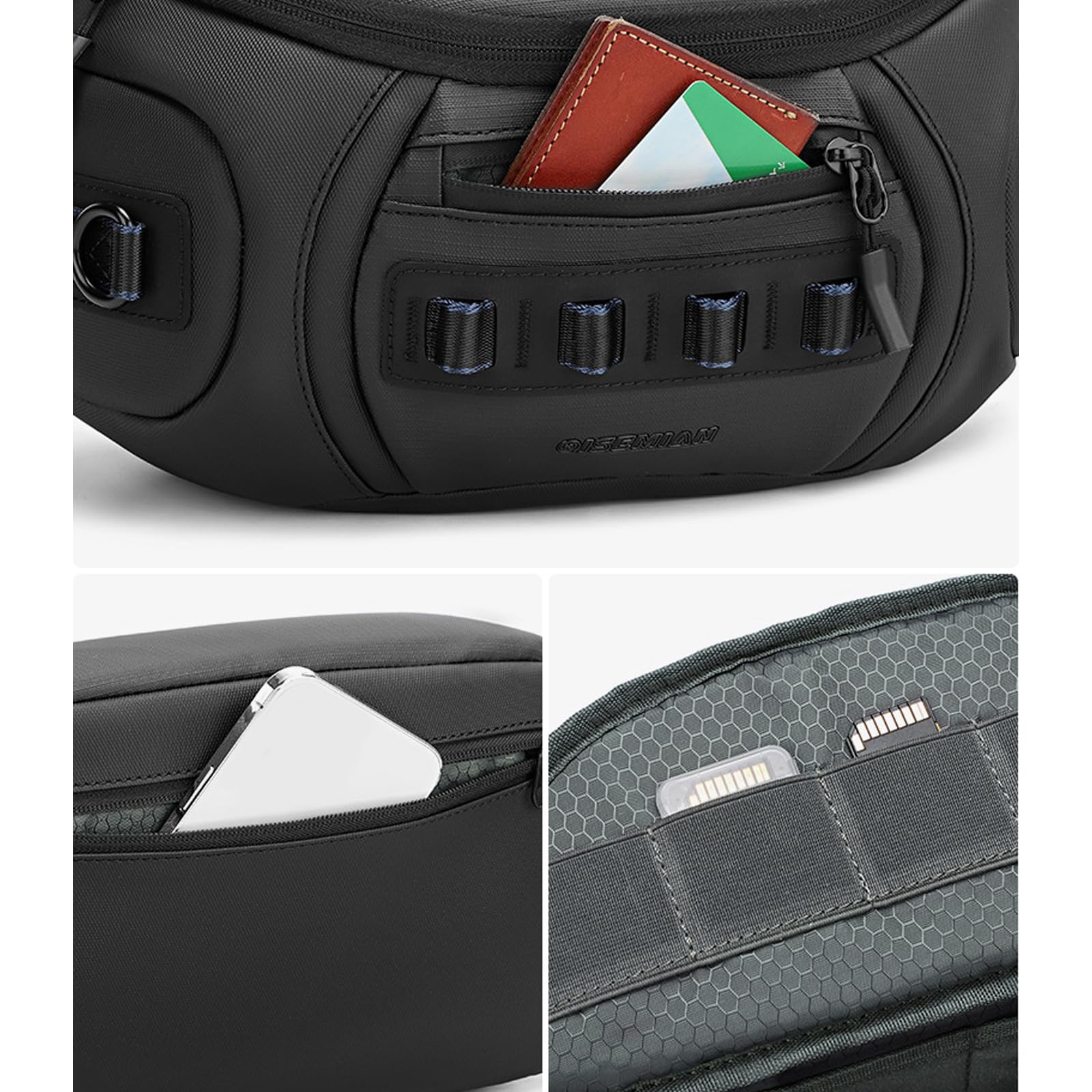 Multi strato DSLR Camera petto Bag Spazioso Interno Ergonomico Spalla Pack con Cinghia Adjsutable Crossbody Bag Camera Chest