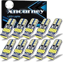 Xnourney 10PCS 194 501 W5W Ampoules LED de voiture, 12V 15smd 4014 LED Chipset pour lampes de lecture de voiture, feux de plaque d'immatriculation, plafonniers, feux latéraux, blanc 6000K