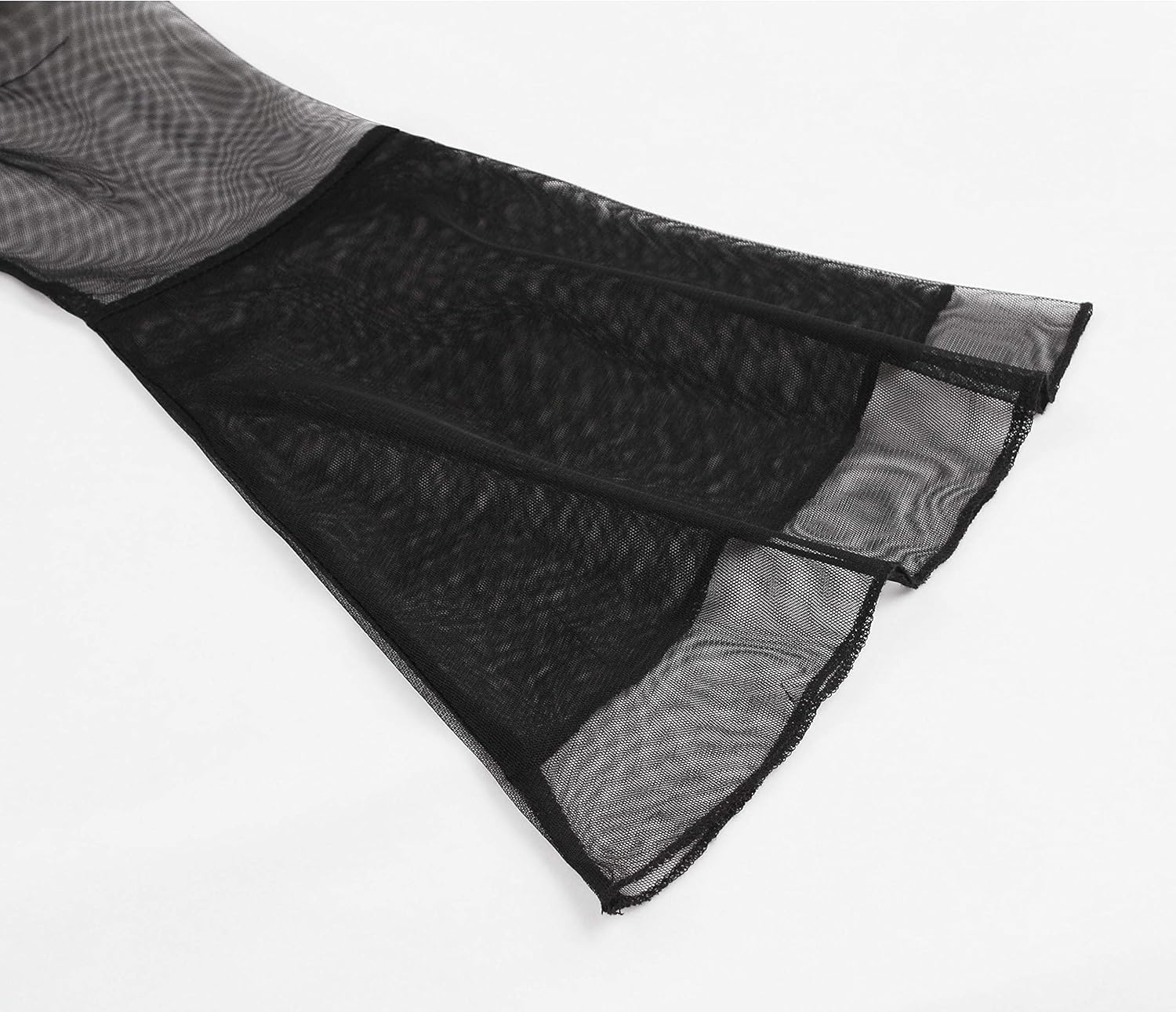 Wellwits Women's Keyhole Mesh Bell Long Sleeve Gothic Cocktail Dress - Image 4