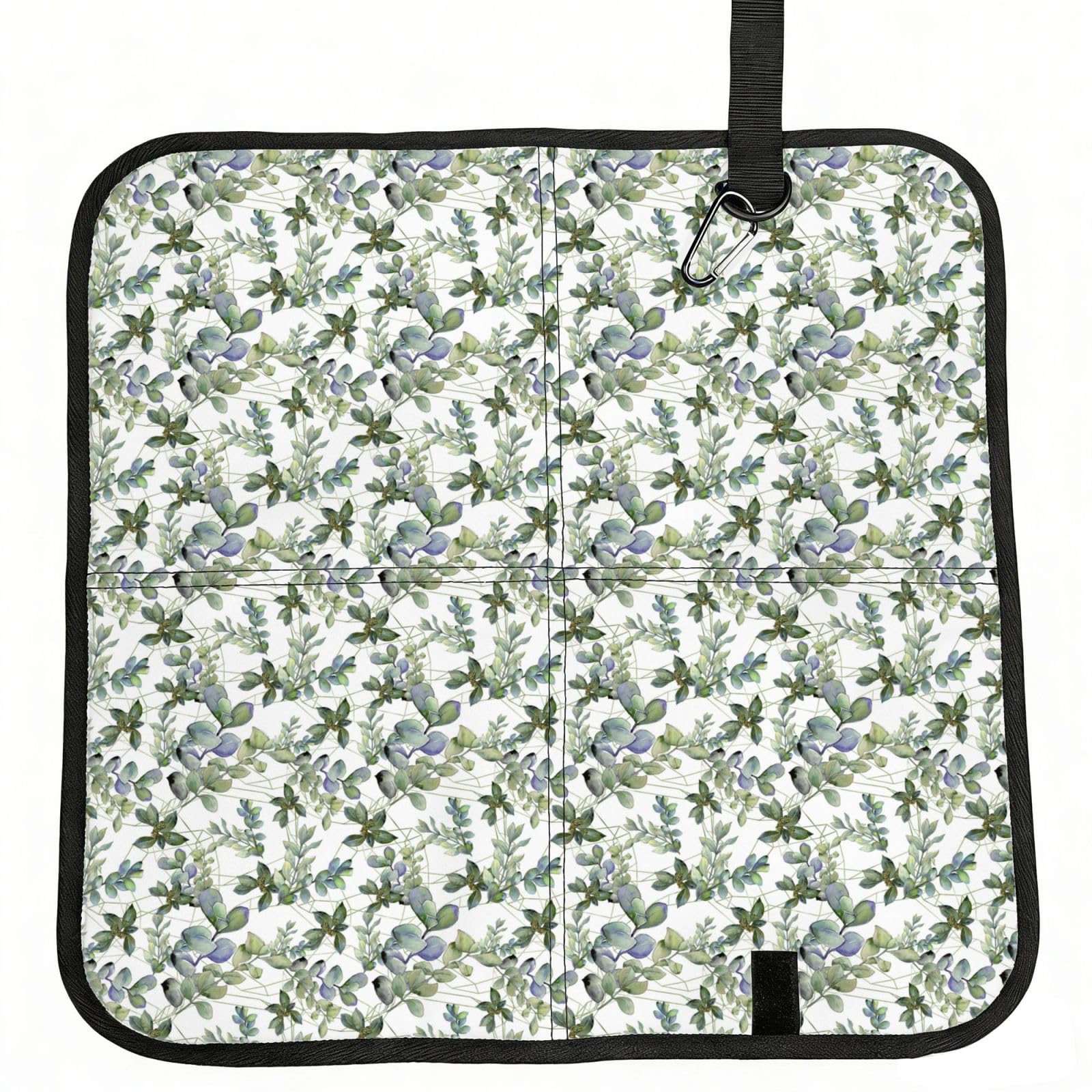 ERCgad Green Eucalyptus Leaves Print Foldable Seat Cushion Portable Chair Pad Lightweight Travel Outdoor Office Home