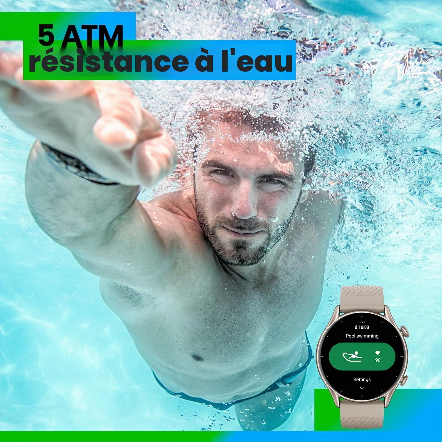 Amazfit GTR 3, 46 mm, Montre Connectée avec Alexa, 1.39" AMOLED, Autonomie de 21 Jours, SpO2, 150+ Modes Sportifs, GPS, 5 ATM Etanche Smartwatch Sport (Noir)