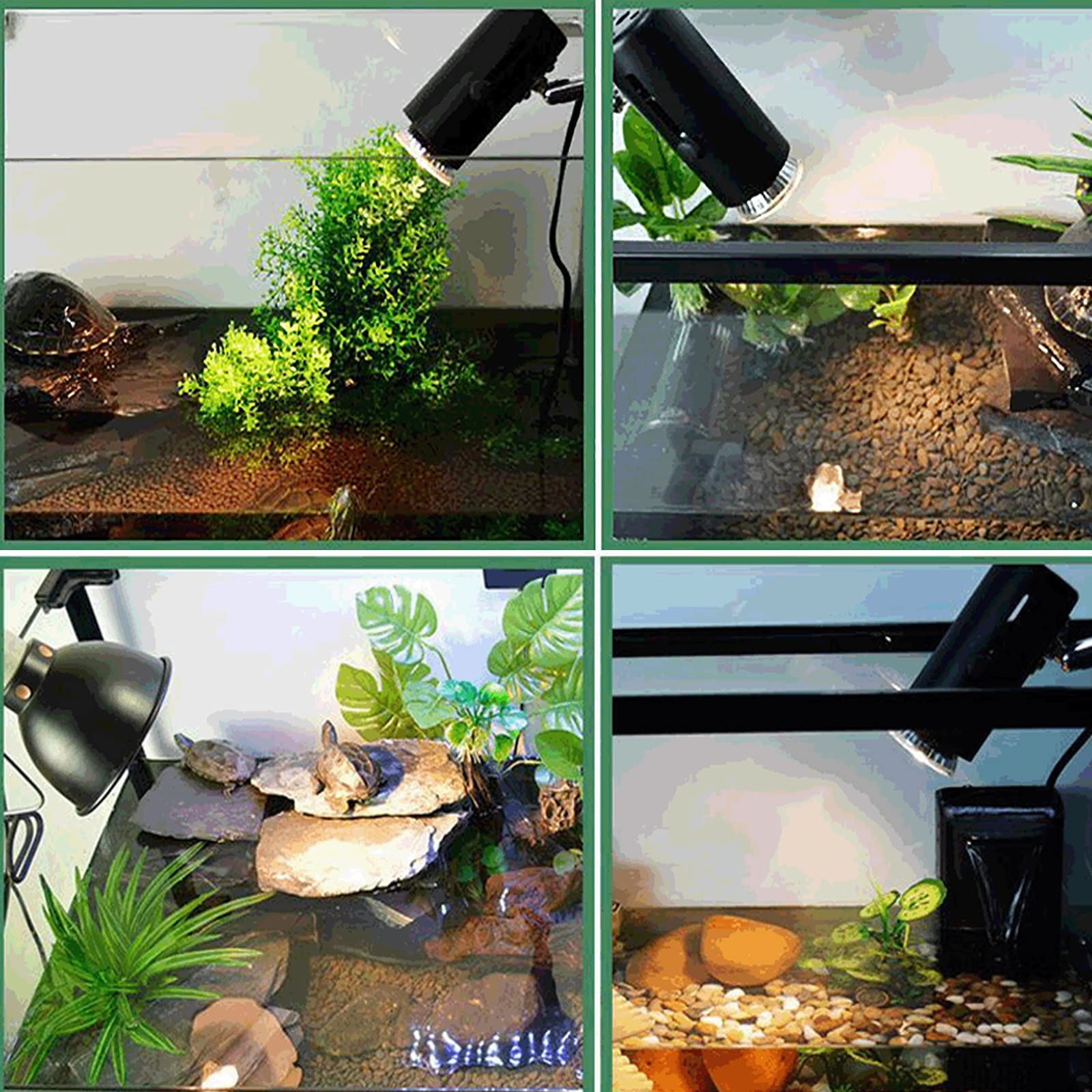 6 Lámpara de reptiles,Luz Reptiles Luz de Calentamiento, Lámpara de Calentador de Reptiles UVA + UVB Accesorio de Bombilla de lámpara de Calor de Acuario para Lagarto Tortuga,75W