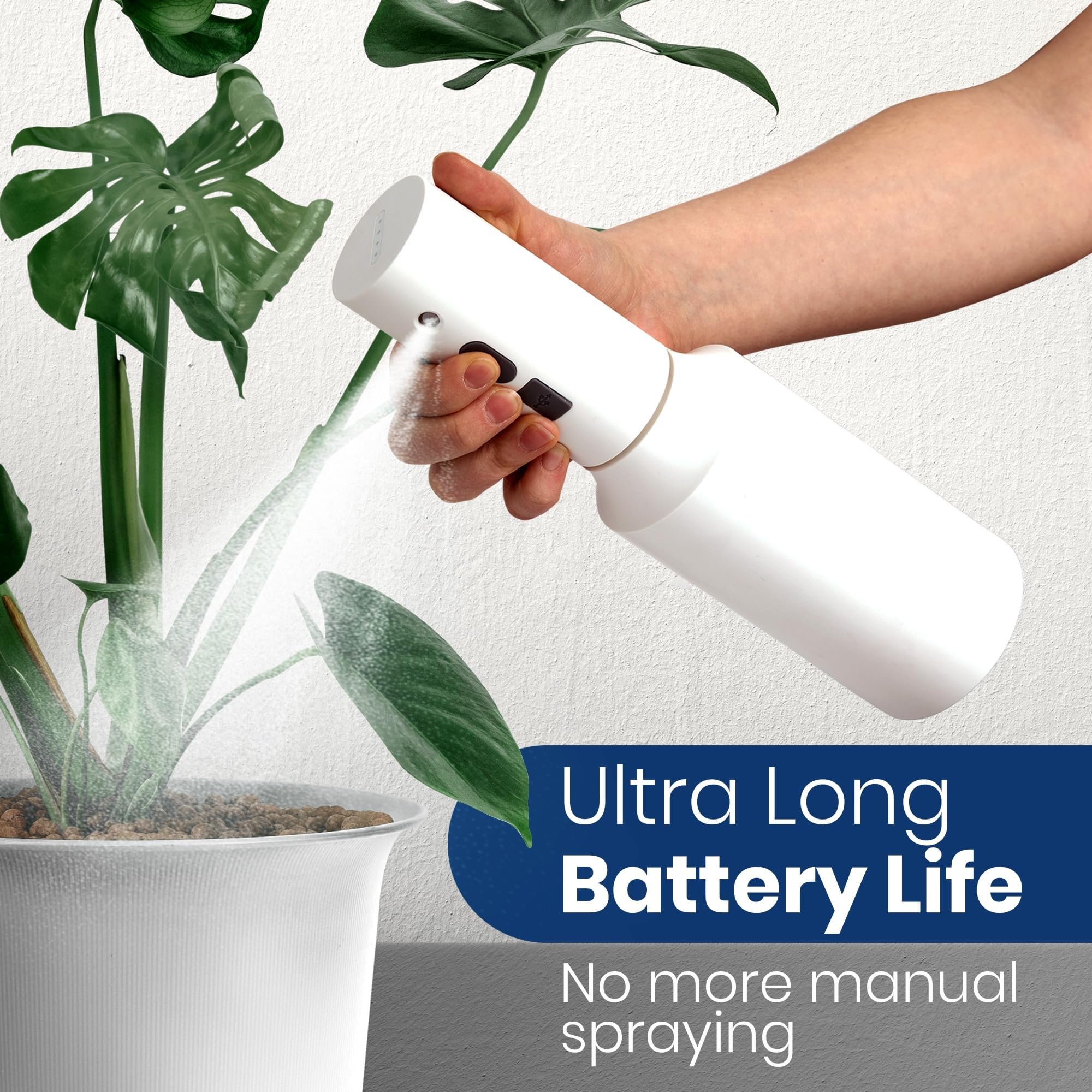 Qcwwy Arrosoir électrique de Jardinage, Flacon Pulvérisateur de Brume de Fleurs Portatif de 750 Ml, Arrosoir pour Plantes en Pot, Arroseur de Jardin pour bonsaï, Arrosage des Plantes,