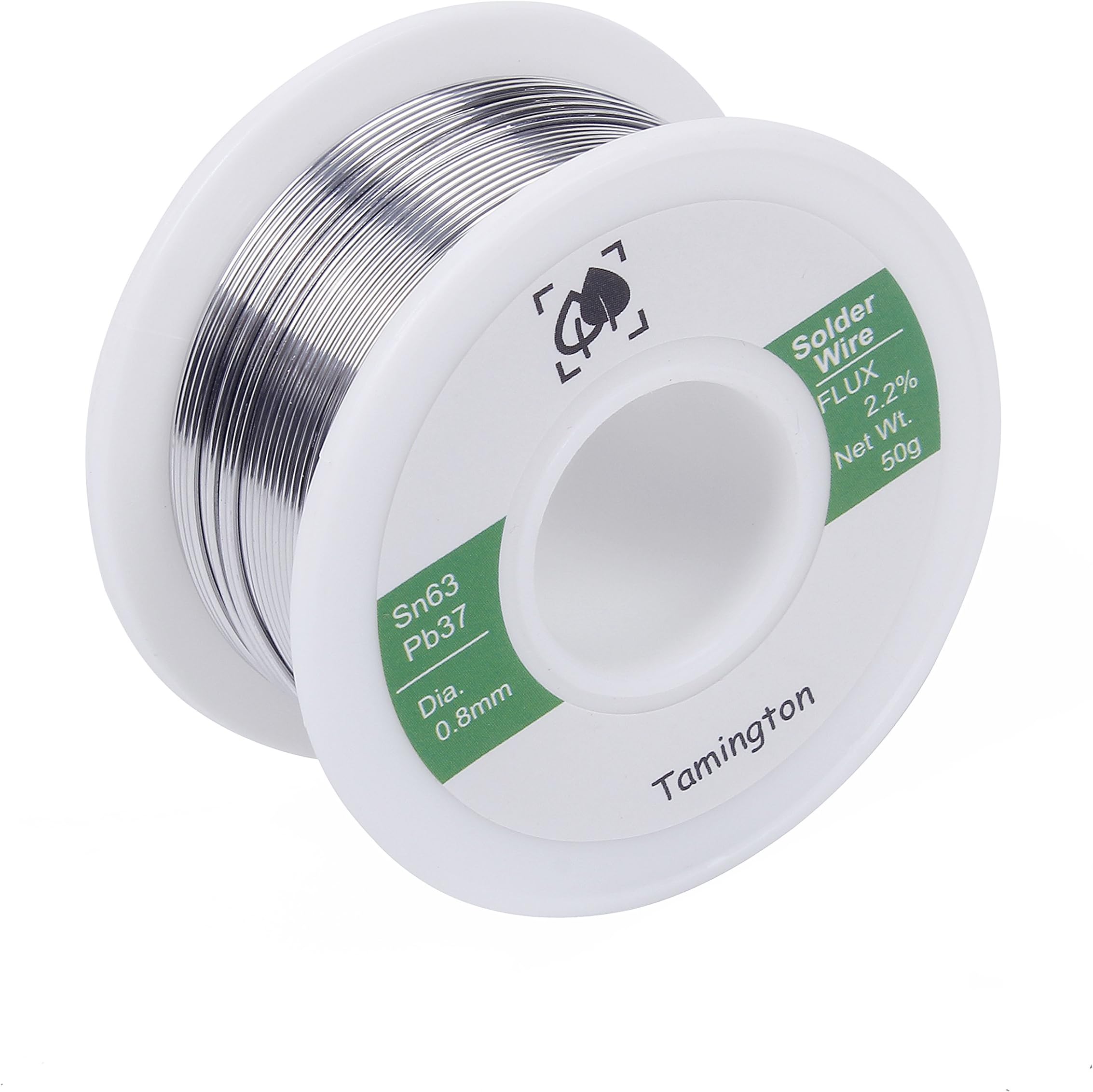 Solder Wire Sn63 Pb37 with Rosin Core for Electrical Soldering 50g (0.8 mm) by TAMINGTON