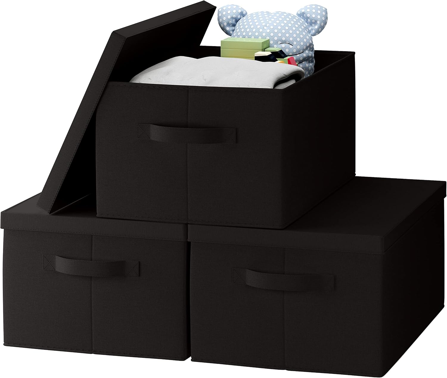 Ornavo Home 3 Pack Collapsible Storage Bins with Lid