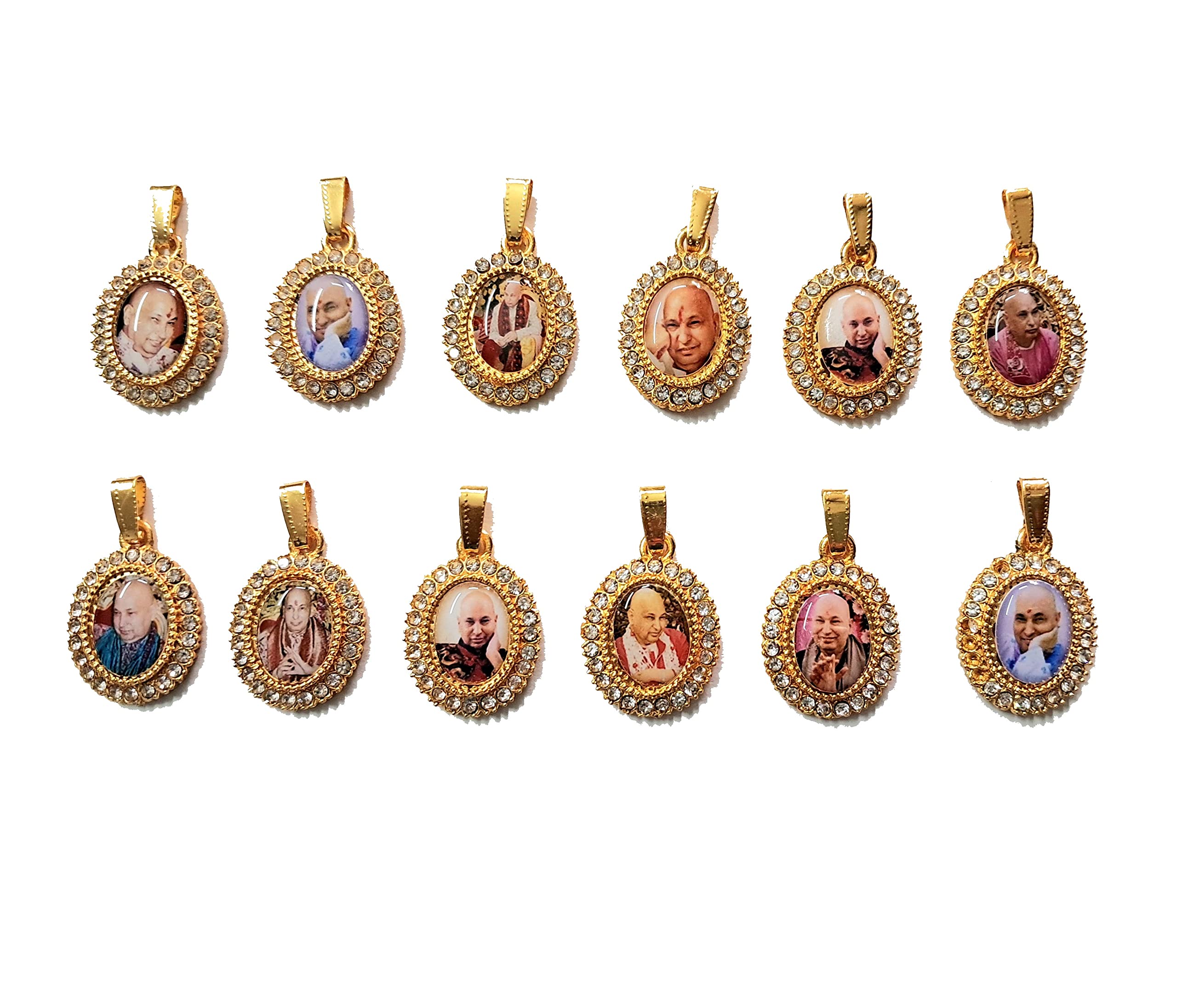 Aish N Bless (Set of 12) Oval Shaped GURU JI SWAROOP/Photo Golden Metal Pendants/Lockets for Neck Chain For Women,Men And Kids (Small Size) (B0C4JMR22L) Amazon Price History, Amazon Price Tracker