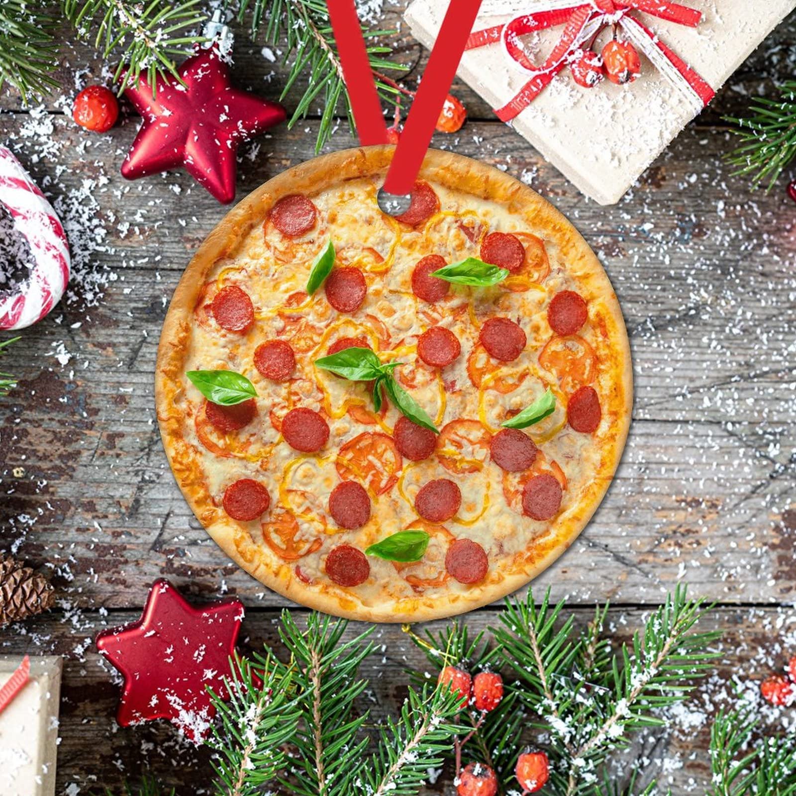 D4DREAM Weihnachtsbaum-Schmuck – Pizza & Hot Dog, 2-teilig, Aus PVC, Bunt