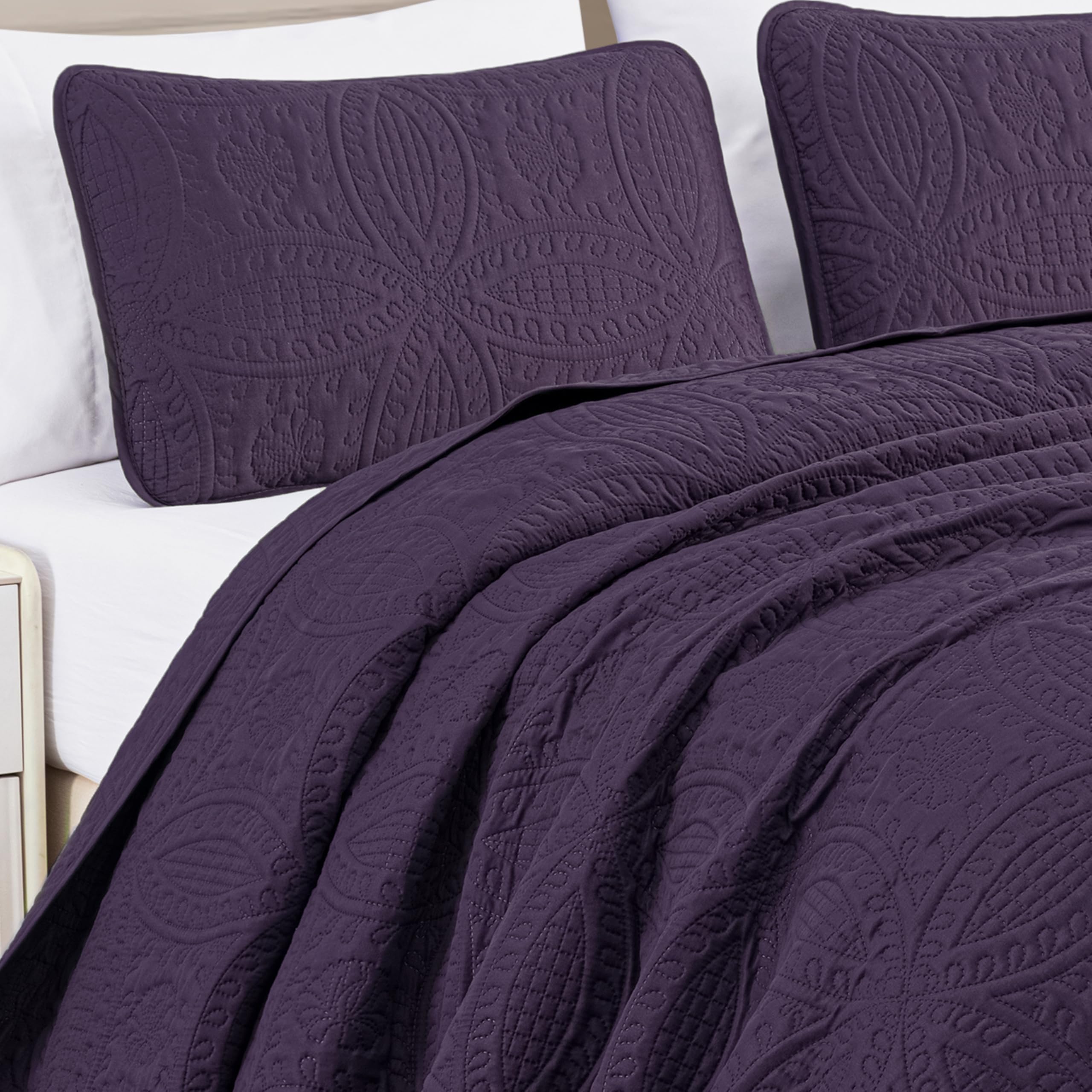 Chezmoi Collection Logan Dusty Blue - Set copripiumino king size, 3 pezzi, in morbida microfibra lavata con pietra leggera, per tutte le stagioni (1 piumino 264 x 228 cm, 2 federe