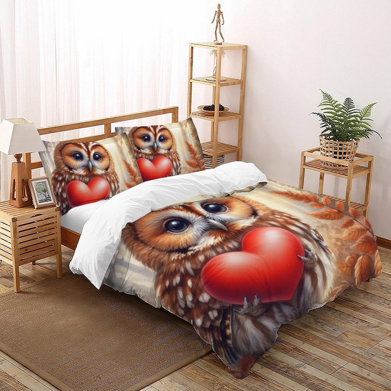 Housse de couette 3D garçon 220x240 ensemble 2 pièces taies d'oreiller king douce