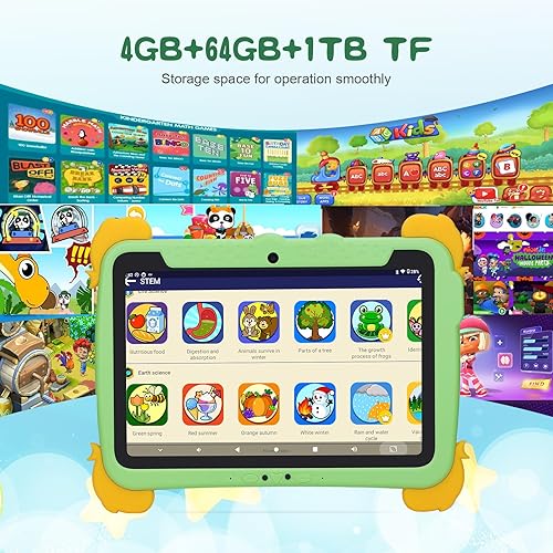 Miniatura 3 de C idea Tabletas para niños de 10.1 pulgadas, tableta Android 13 para niños, tableta de 4 GB de RAM+64 GB de ROM (1 TB TF), pantalla FHD IPS, batería