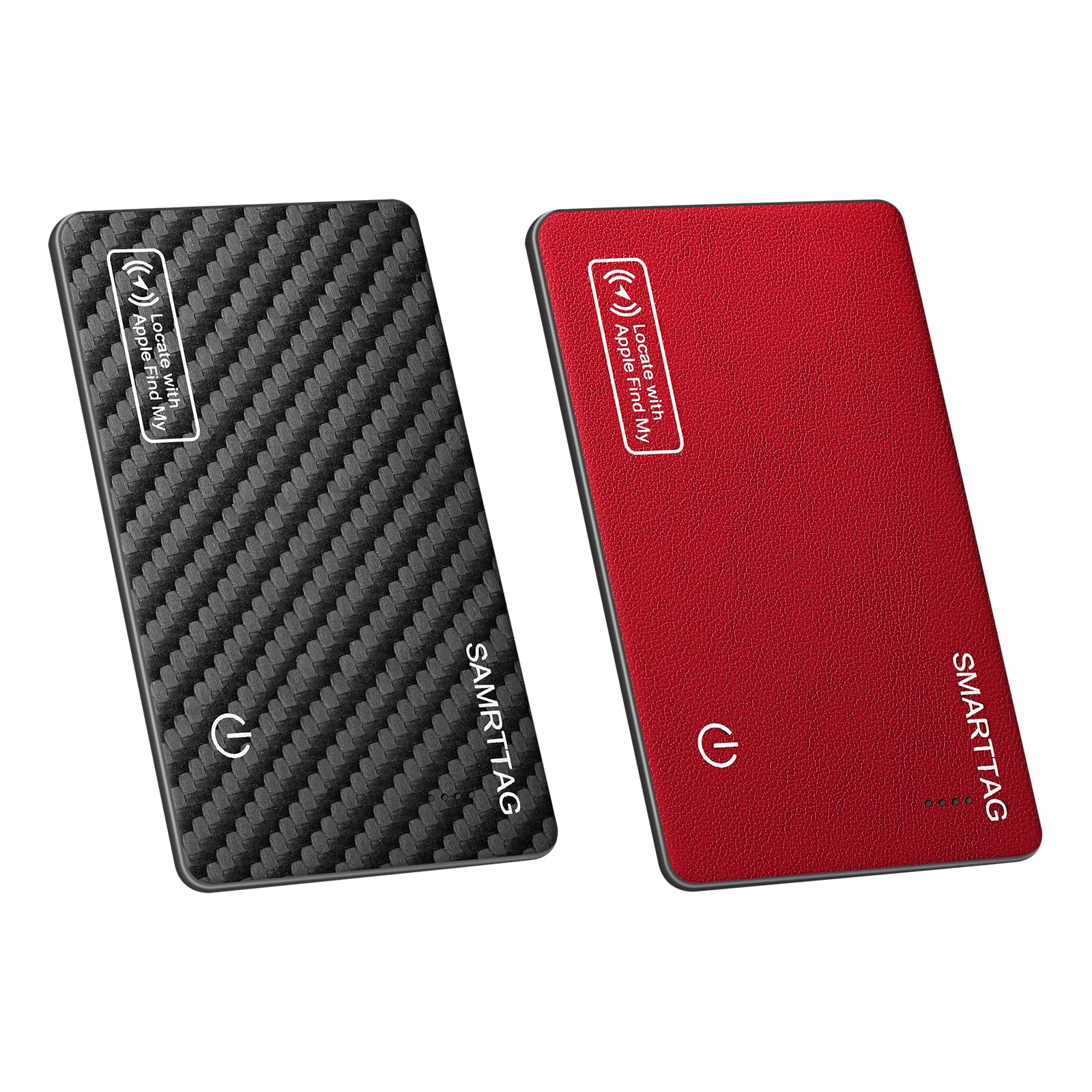 Wallet Tracker Card for Apple Find My (iOS Only) Wallet Air Tracker tag Finder Slim Smart Bluetooth Tracker for Purse Wallet Key Luggage Bag Rechargeable Item Locator (Carbon&Red)