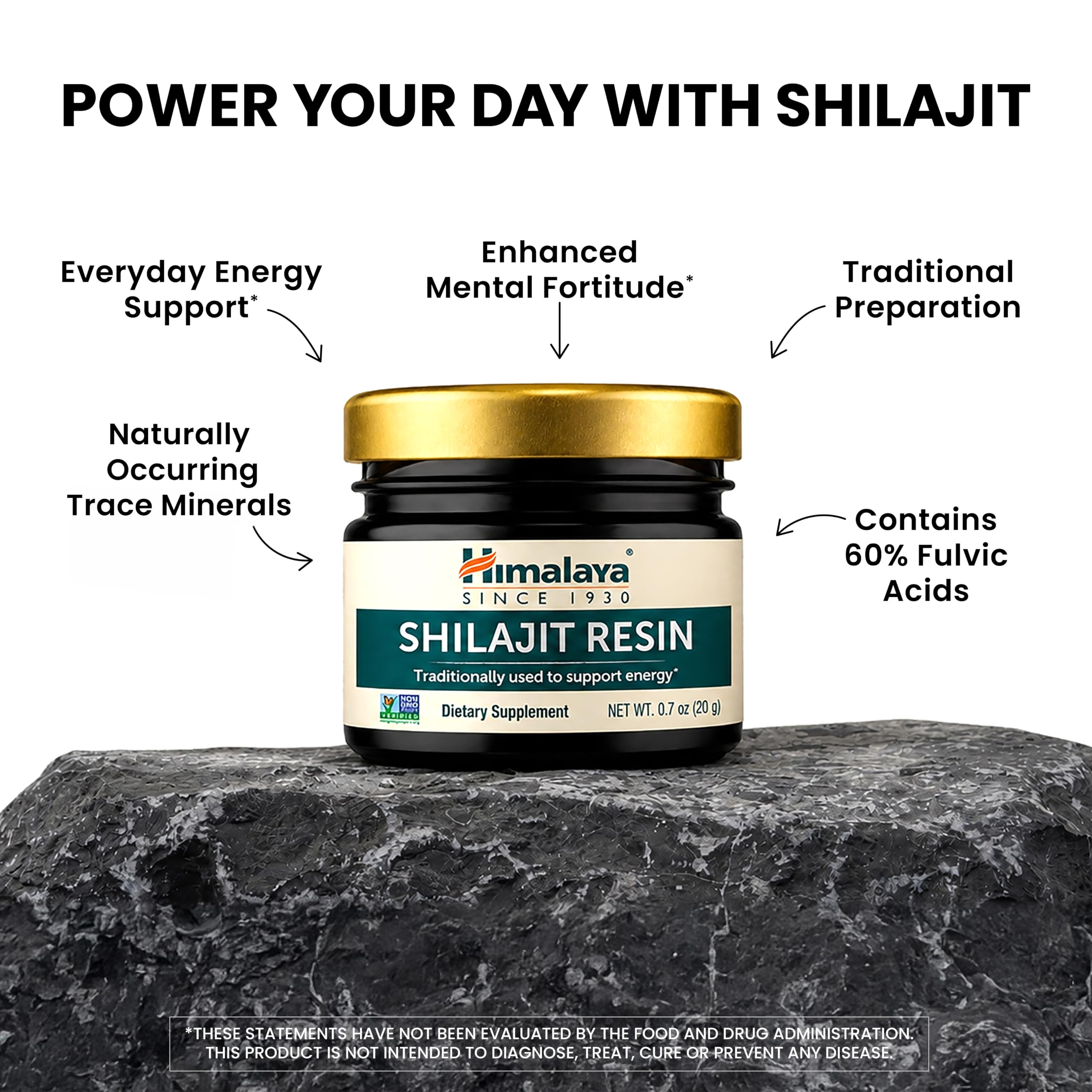 Himalaya Shilajit Resin, 60% Fulvic Acid, 0.7 oz Glass Jar, 40 Day Supply — Amazon image 3