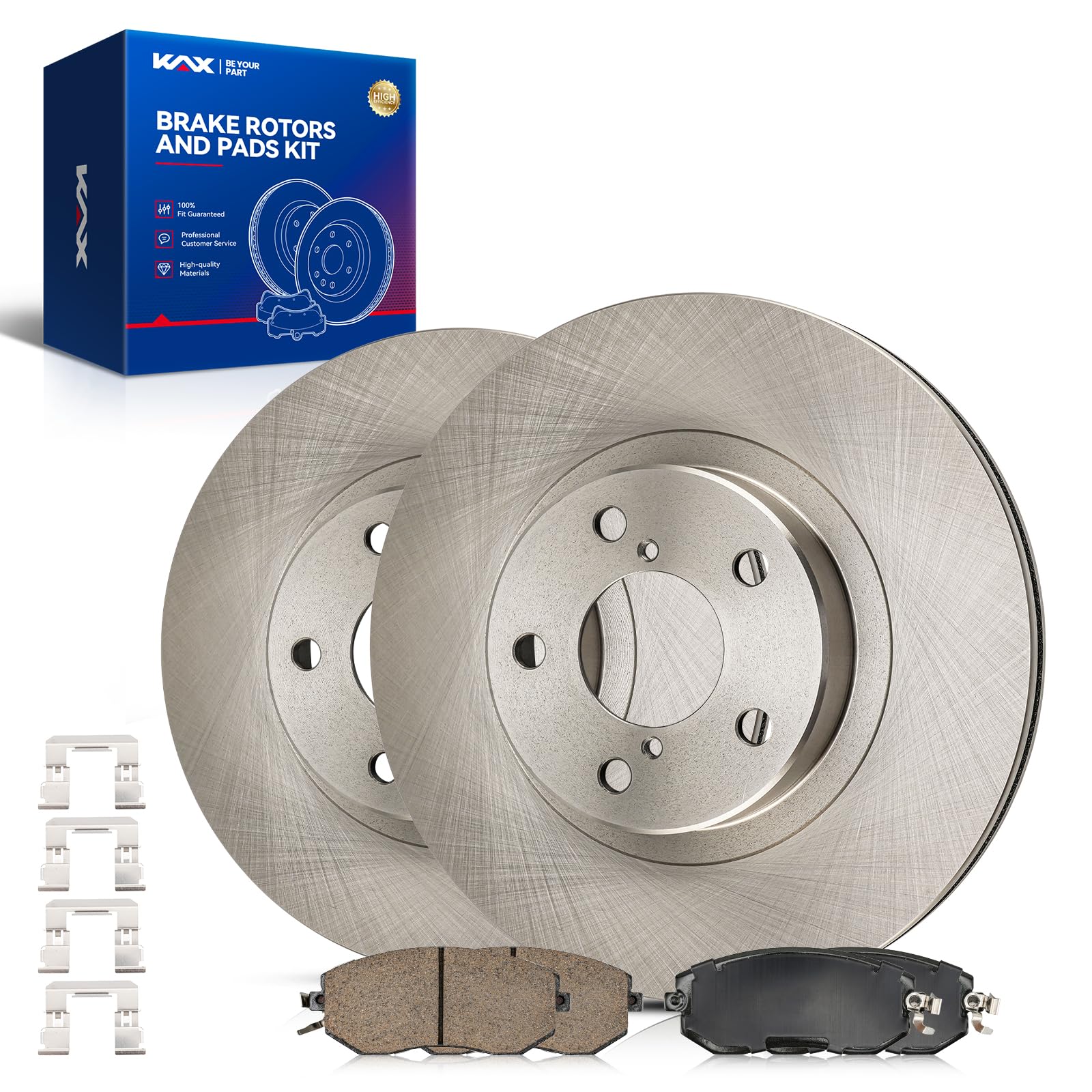 KAX Front Brake Kit, OE Brake Rotors and Ceramic Brake Pads | Fits Subaru Impreza 2012-2014 2.0L, Subaru Impreza 2015-2016, Subaru Impreza 2011 2.5L, Subaru BRZ 2013-2015